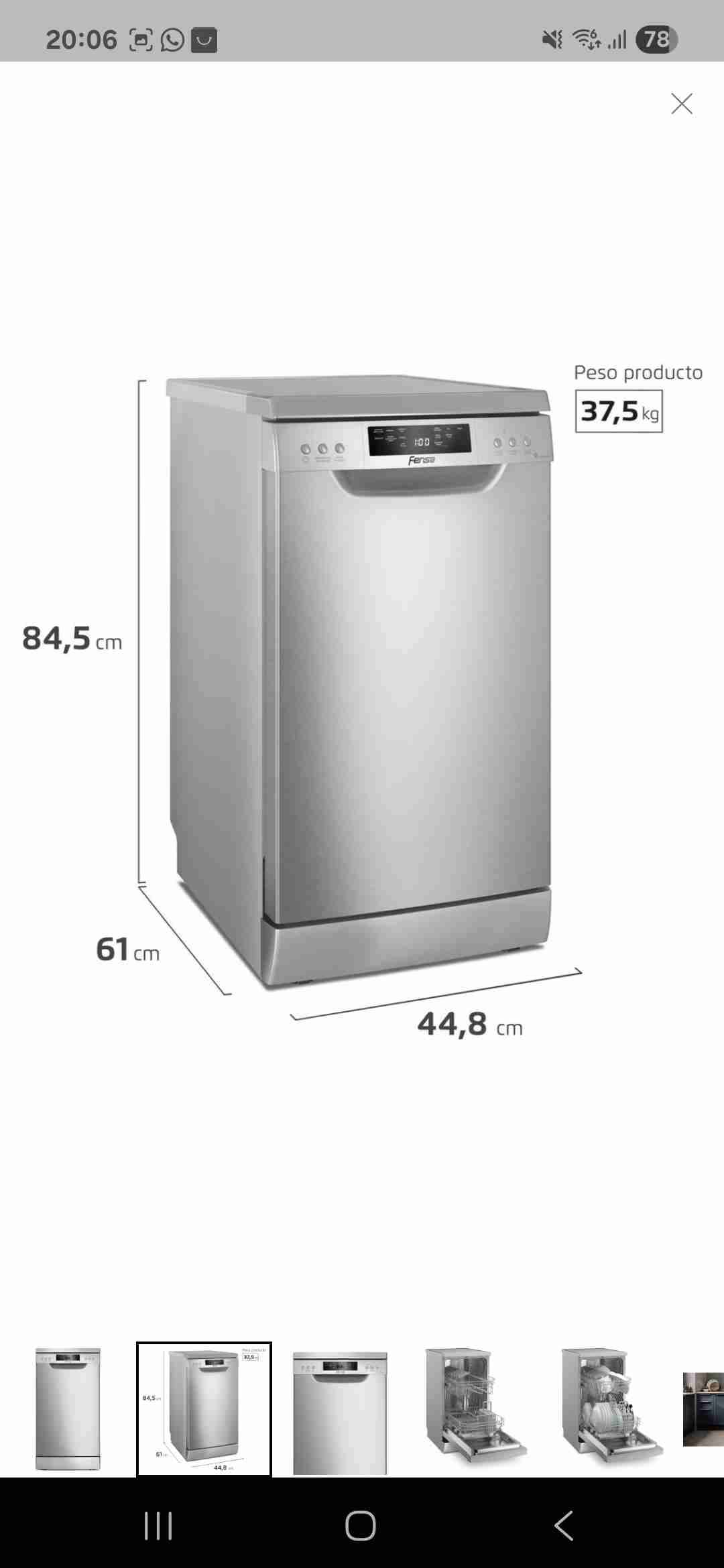 Lavavajillas Fensa gris acero - 1