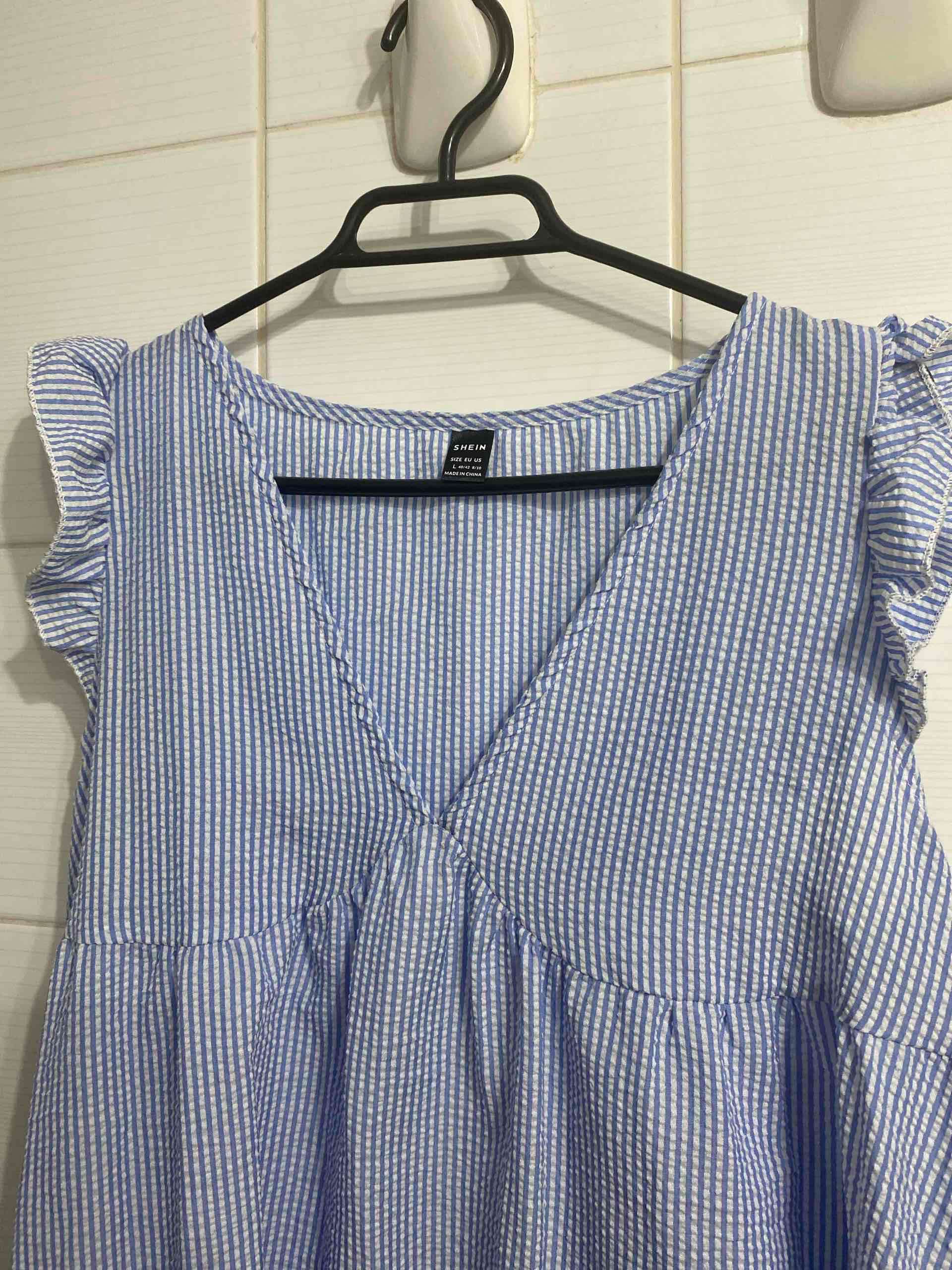 Vestido Shein azul con volantes - miniatura 2