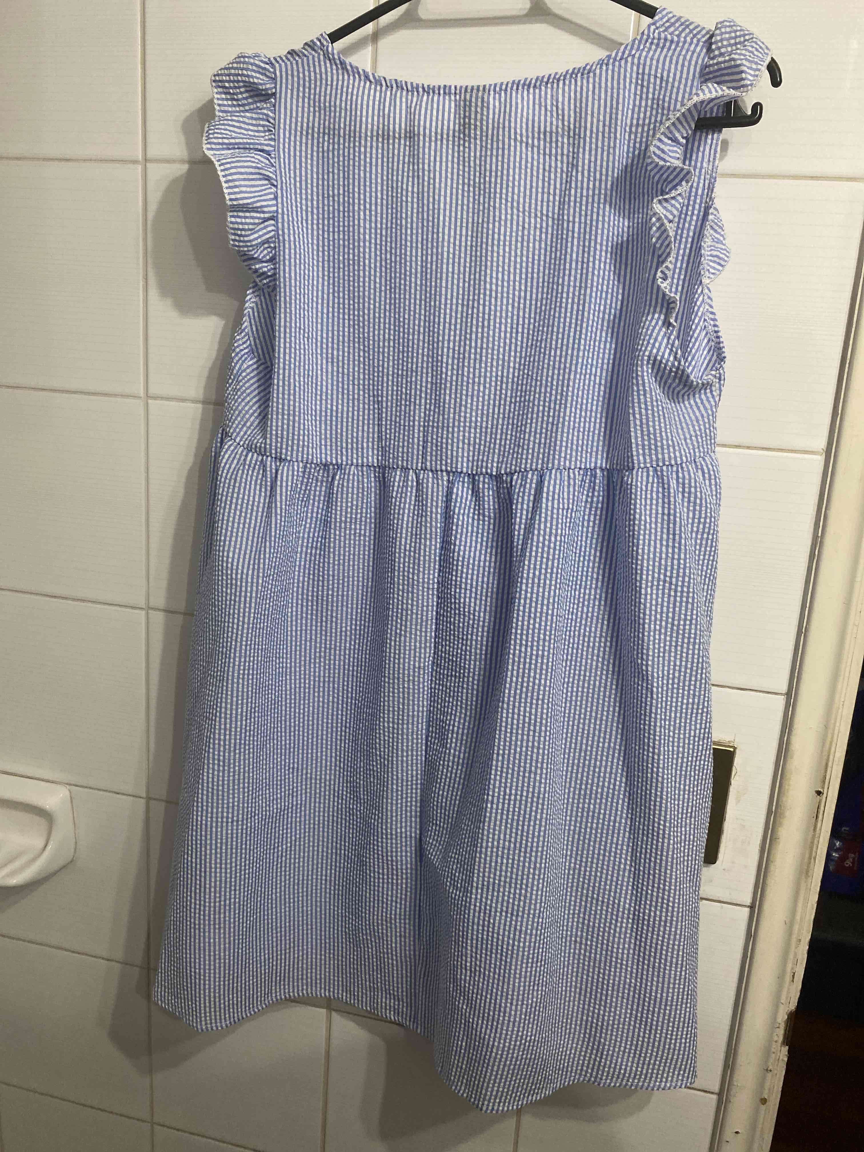 Vestido Shein azul con volantes - miniatura 3