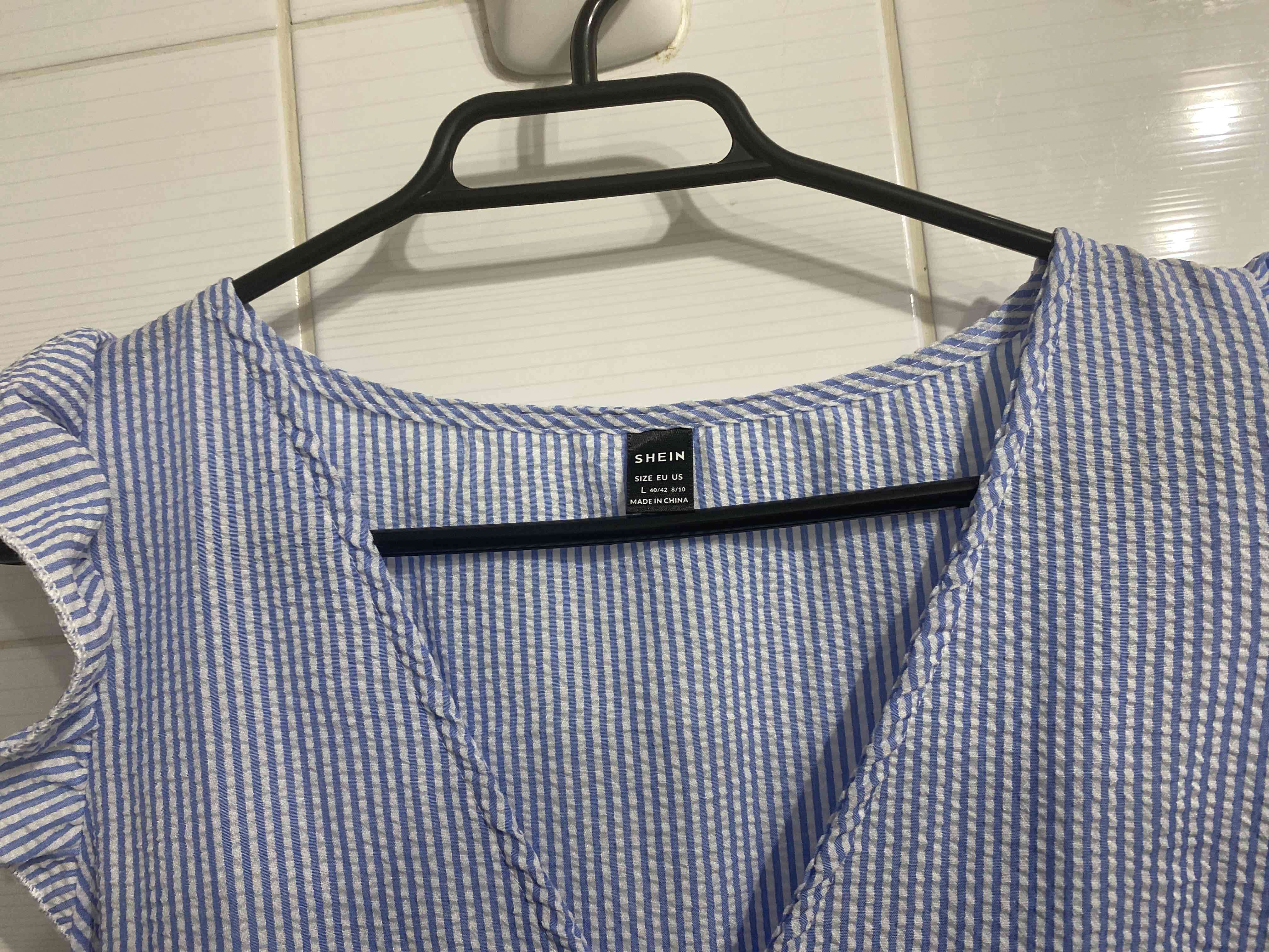 Vestido Shein azul con volantes - miniatura 4