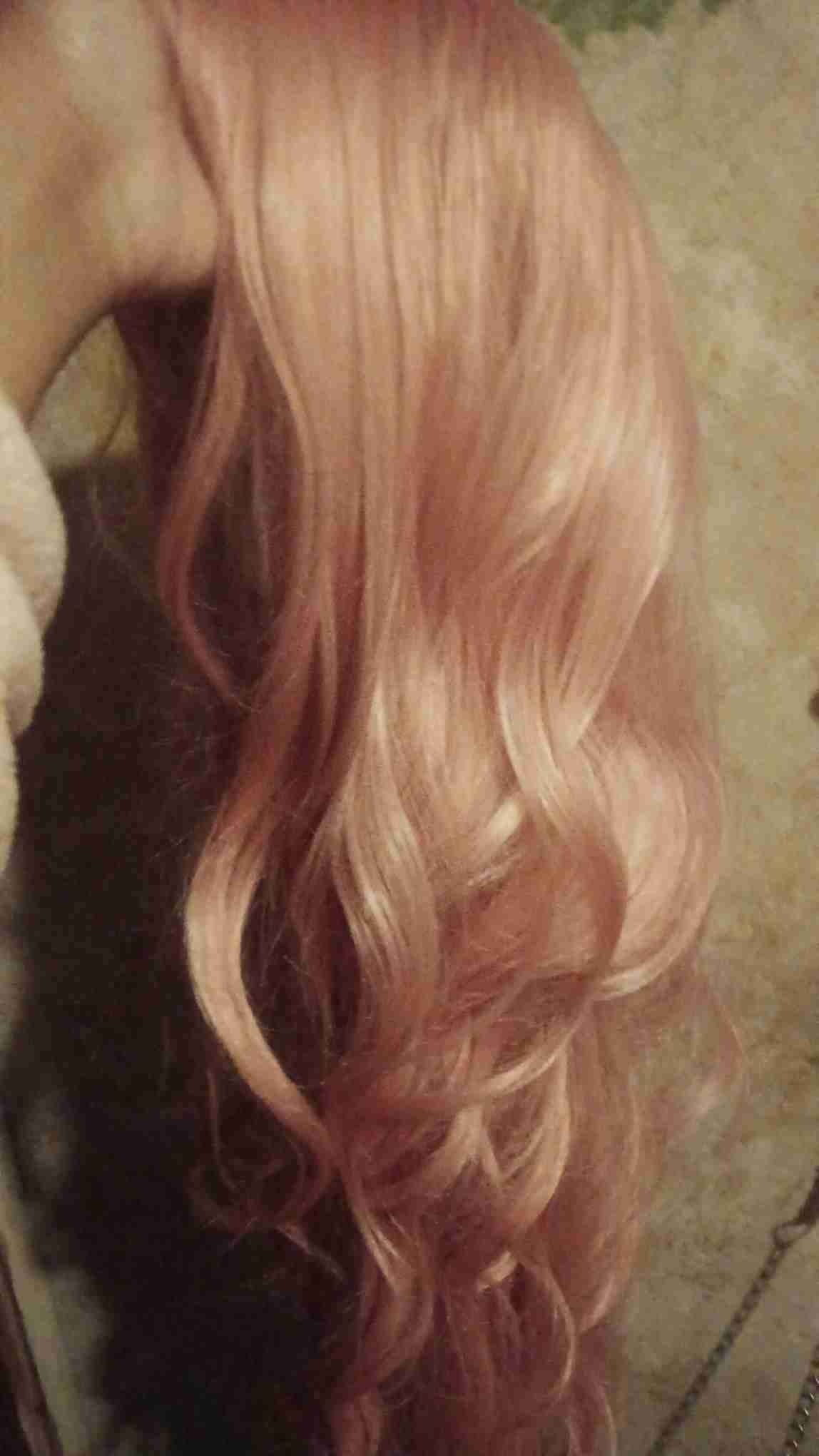 Peluca rosa larga ondulada - 2