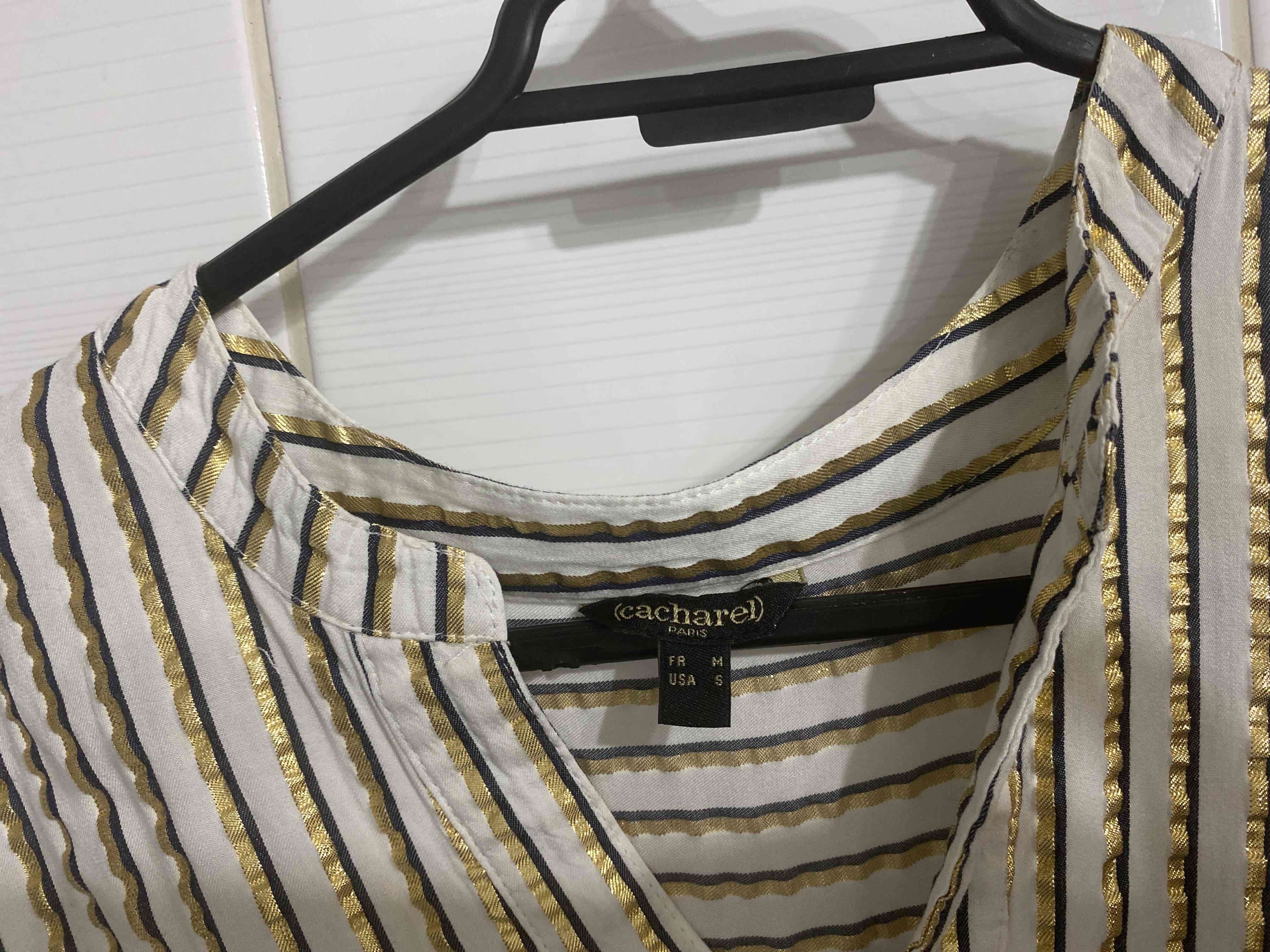 Blusa Cacharel rayada dorada y blanca - 2