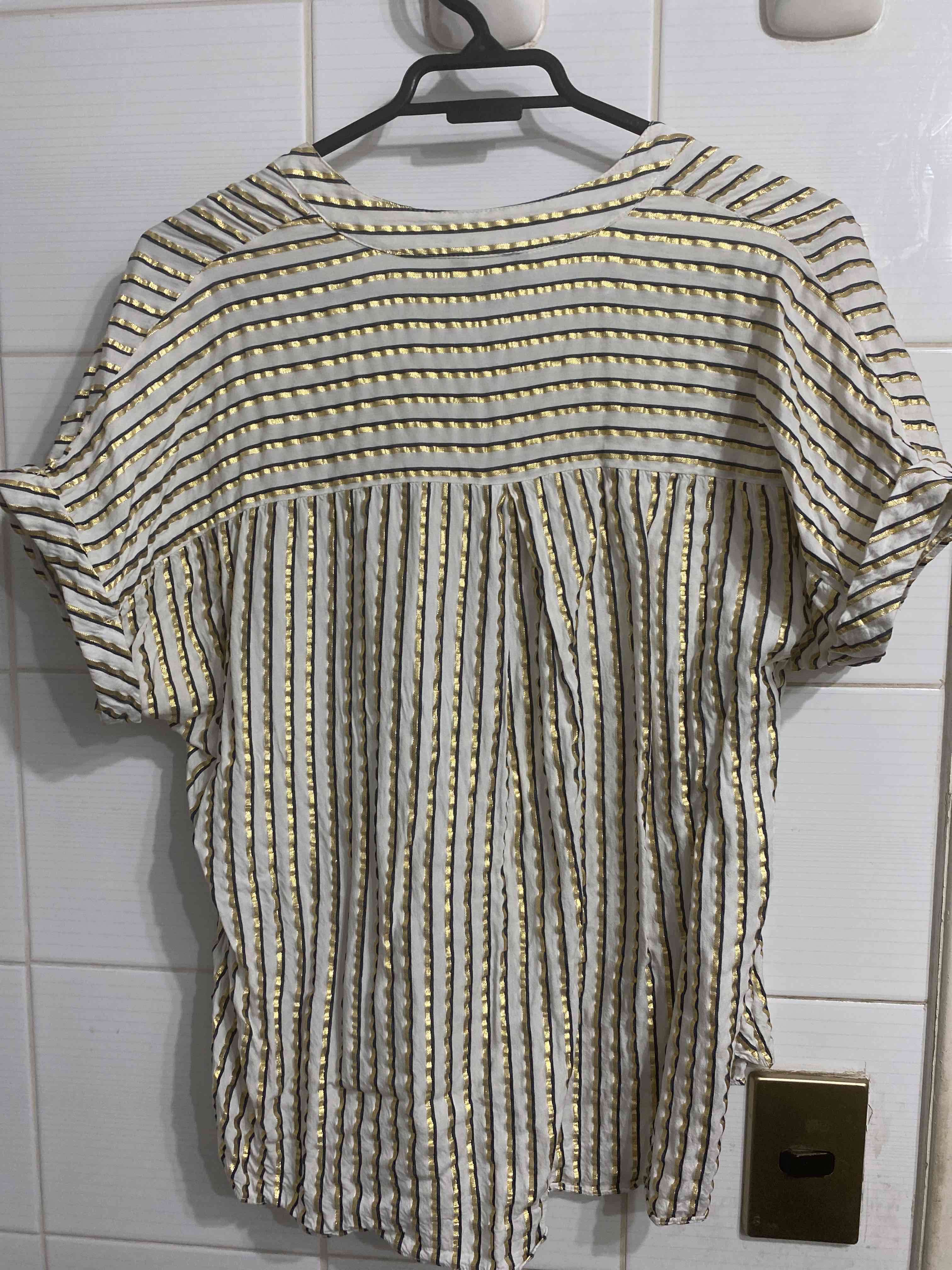 Blusa Cacharel rayada dorada y blanca - 5