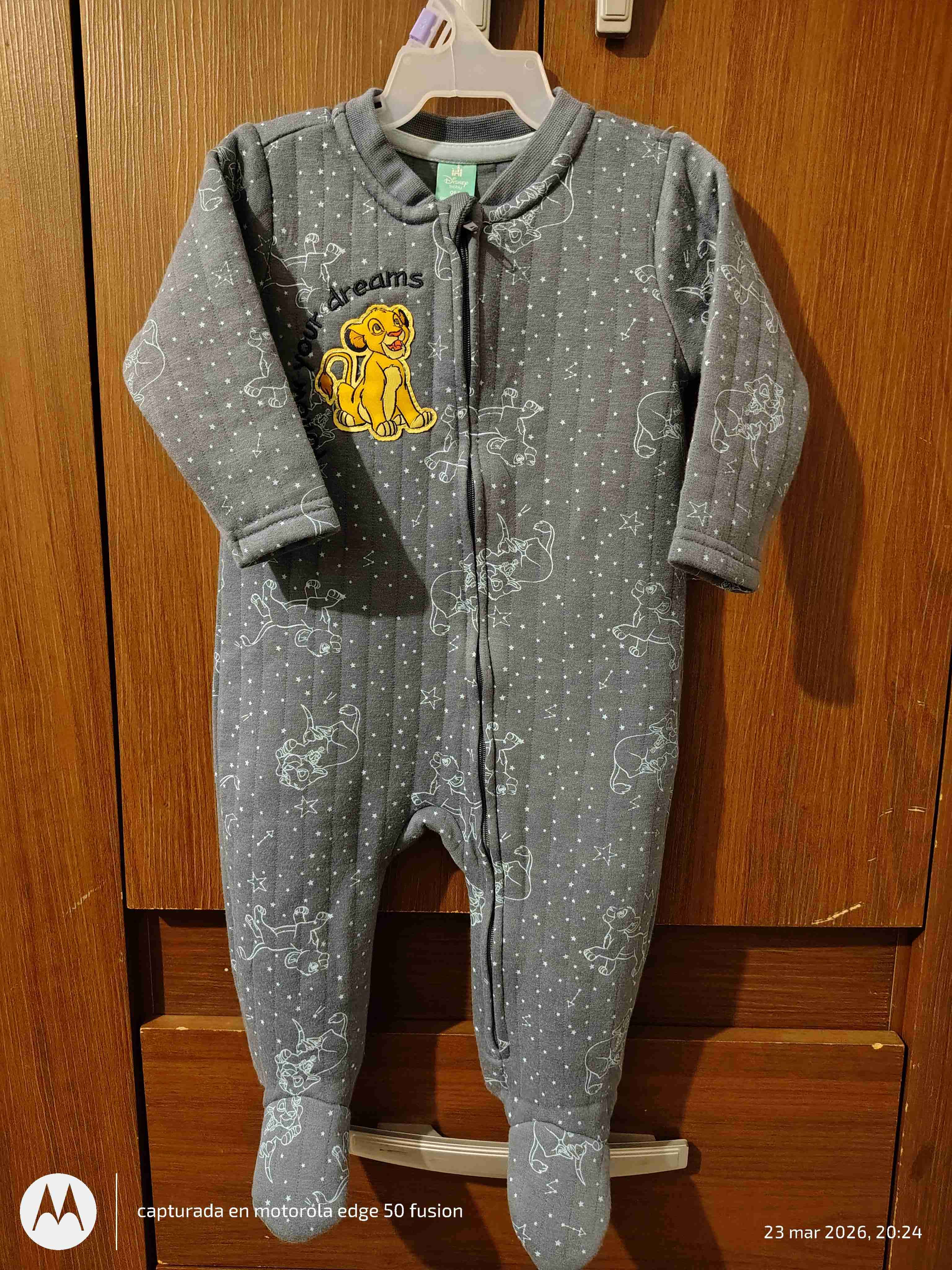 Pijama bebé gris El Rey León - miniatura 2