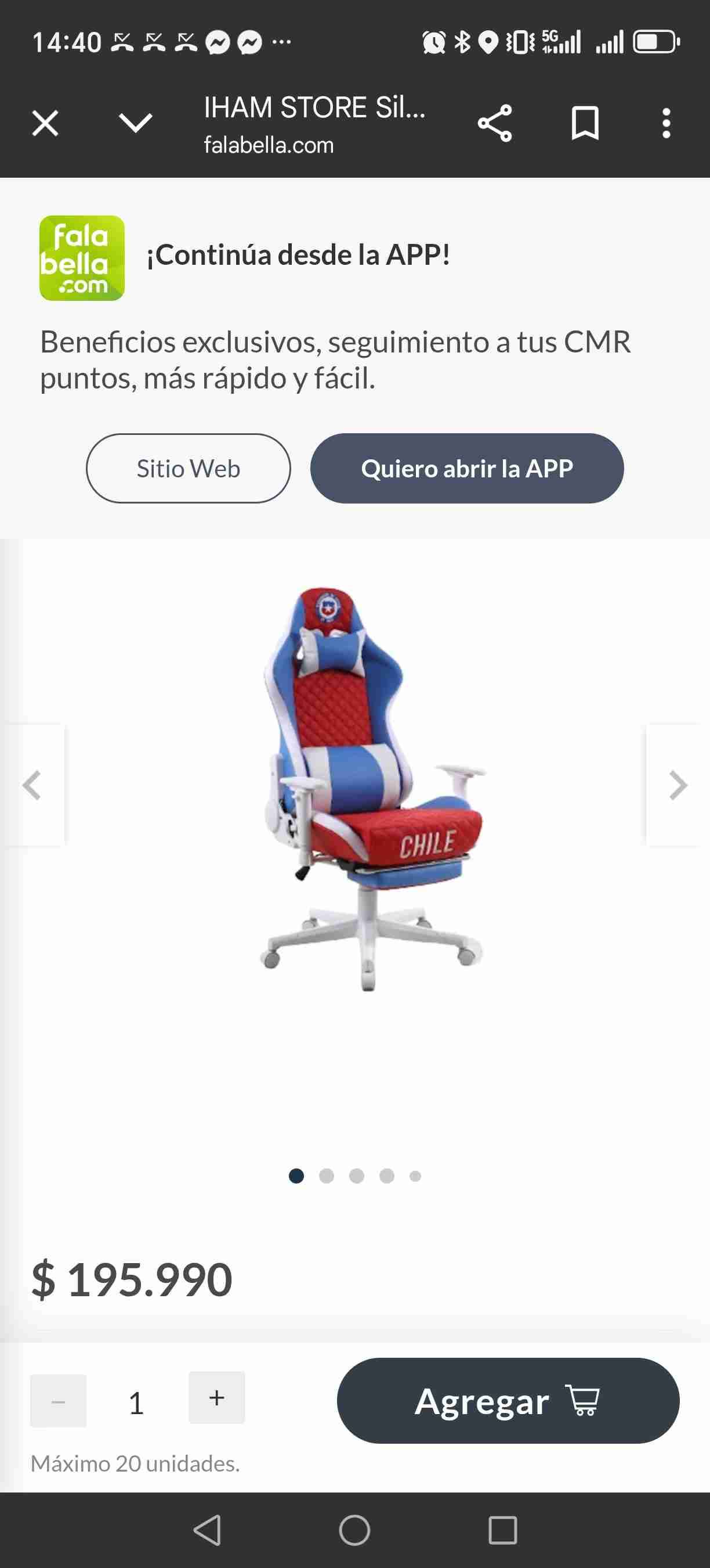 Silla gamer Chile tricolor