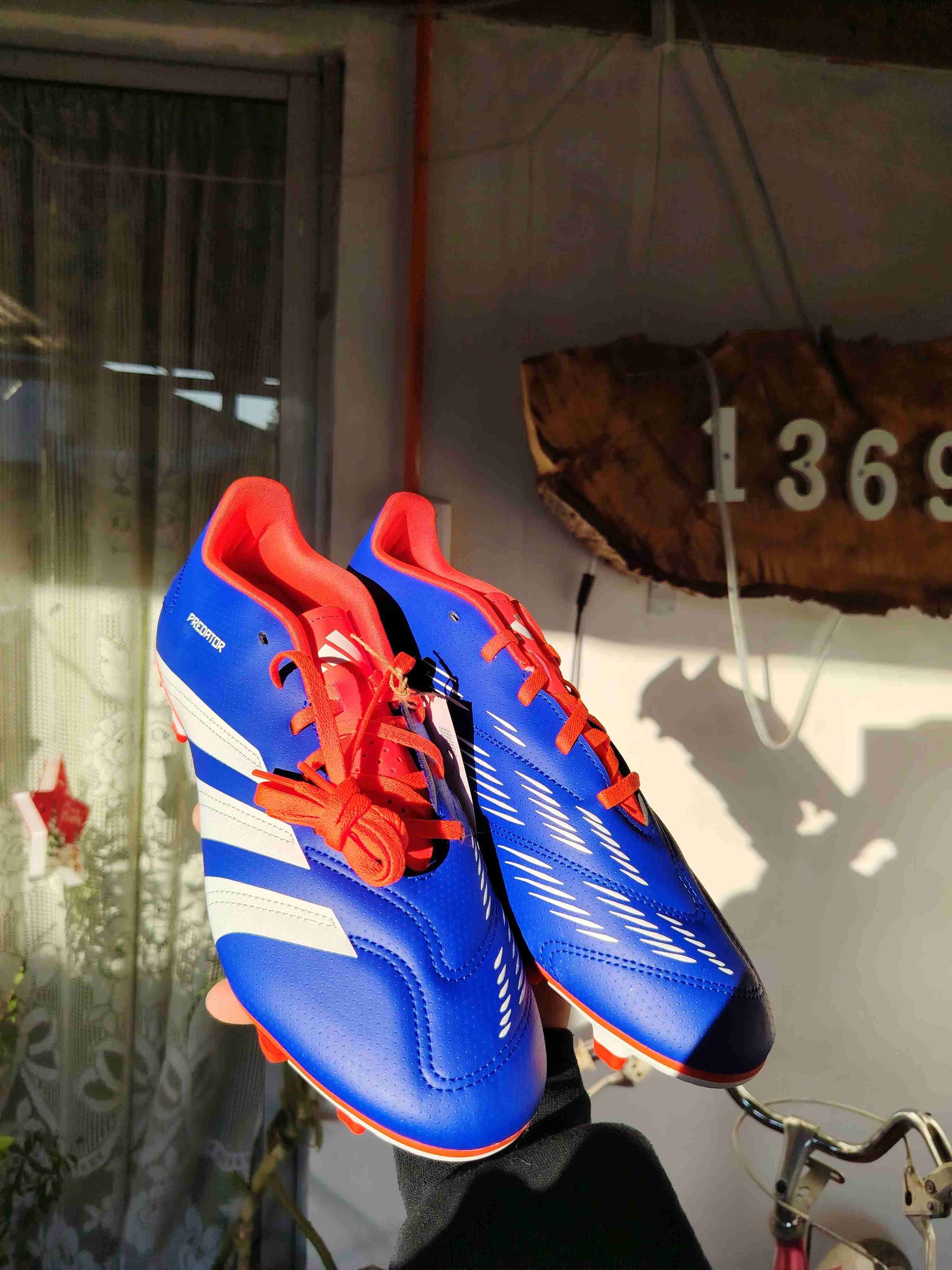 Zapatos de fútbol azul Adidas - 4