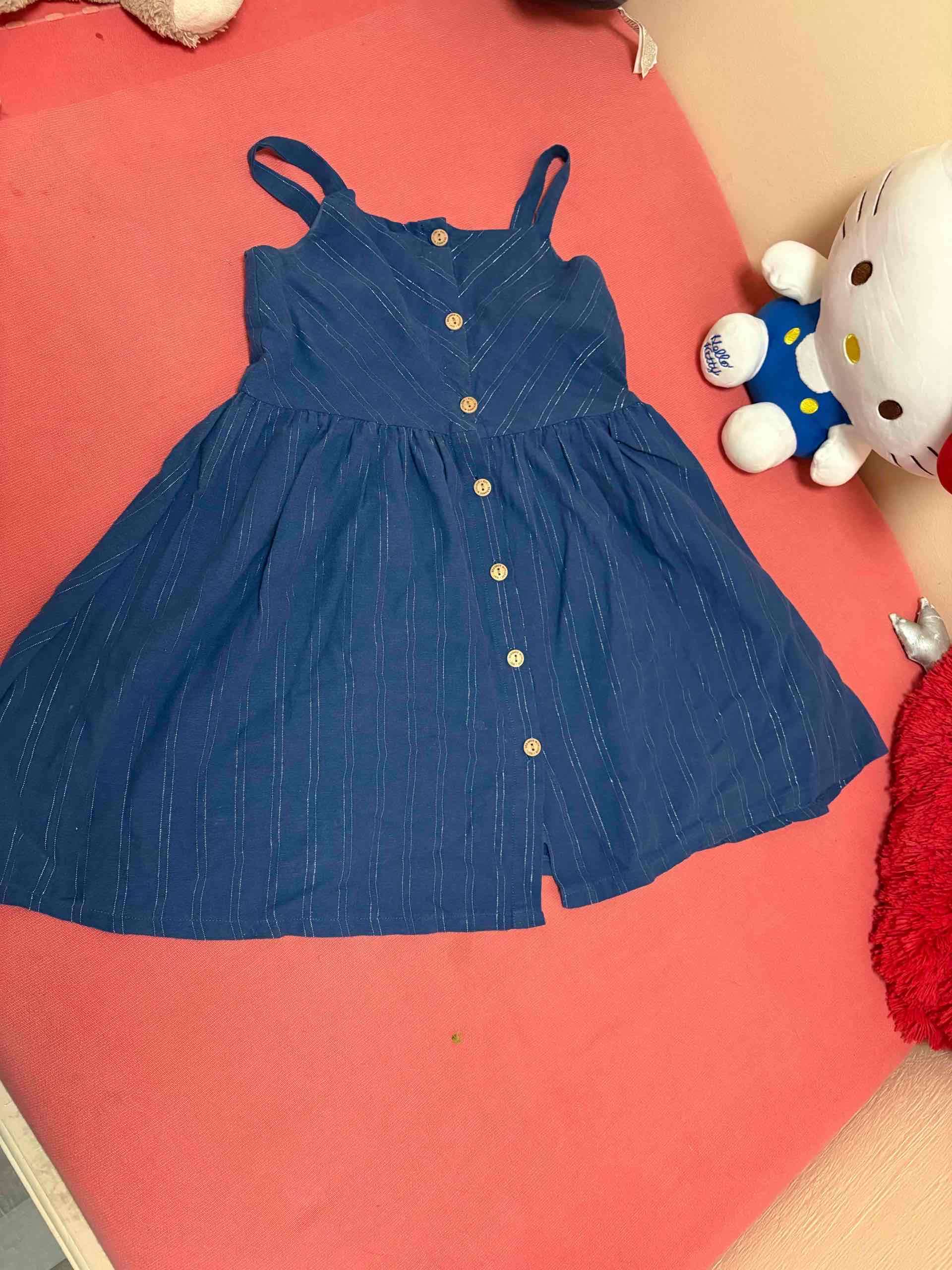 Vestido azul con botones - miniatura 1