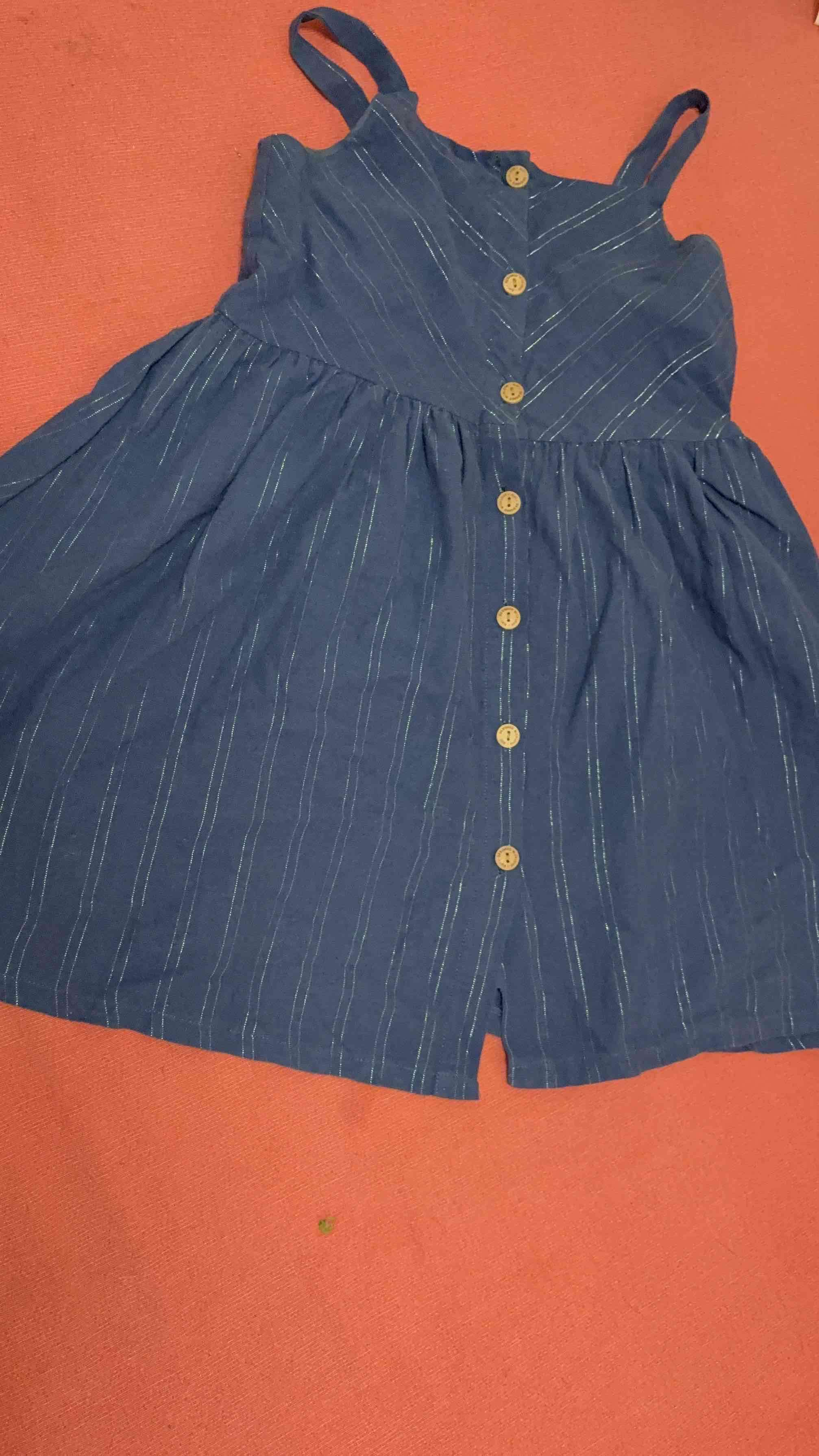 Vestido azul con botones - miniatura 2