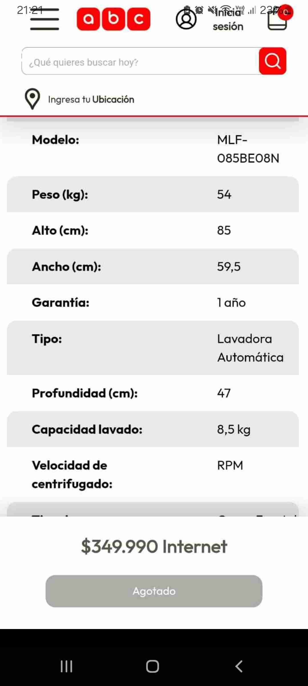 Lavadora Midea 8.5 KG blanca - miniatura 3