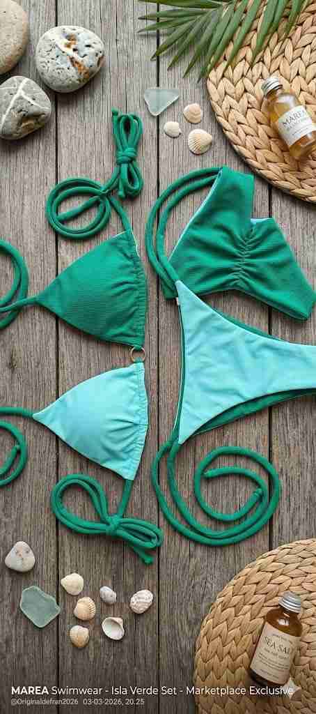 Set de bikinis azul y verde menta - miniatura 5