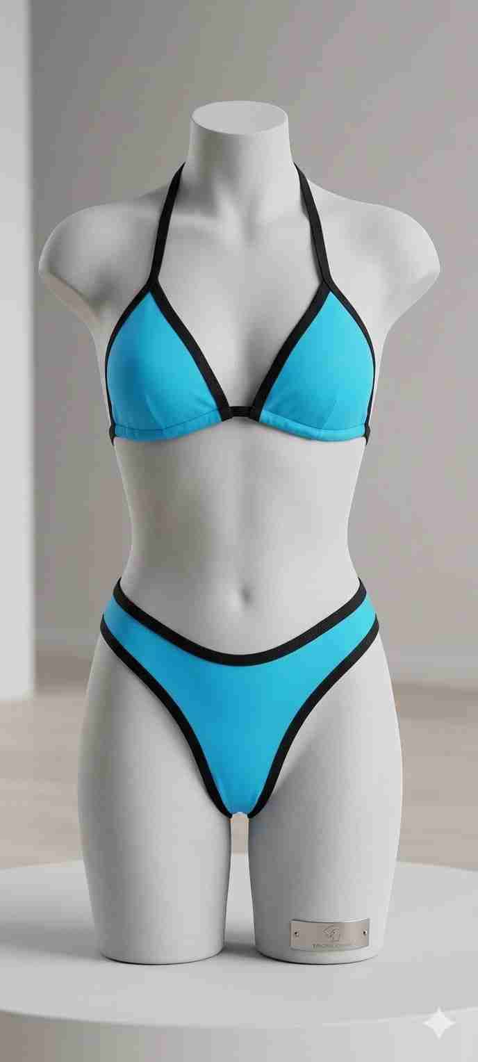 Bikini azul con negro - miniatura 2