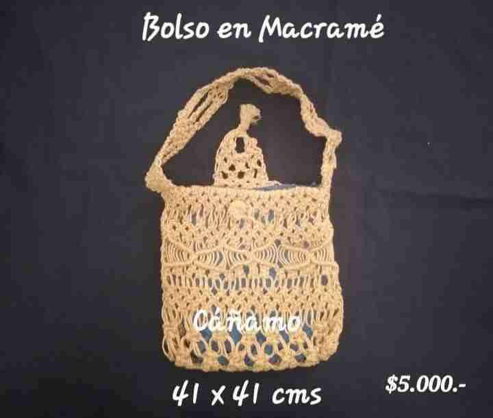 Bolso en macramé 41x41 cm