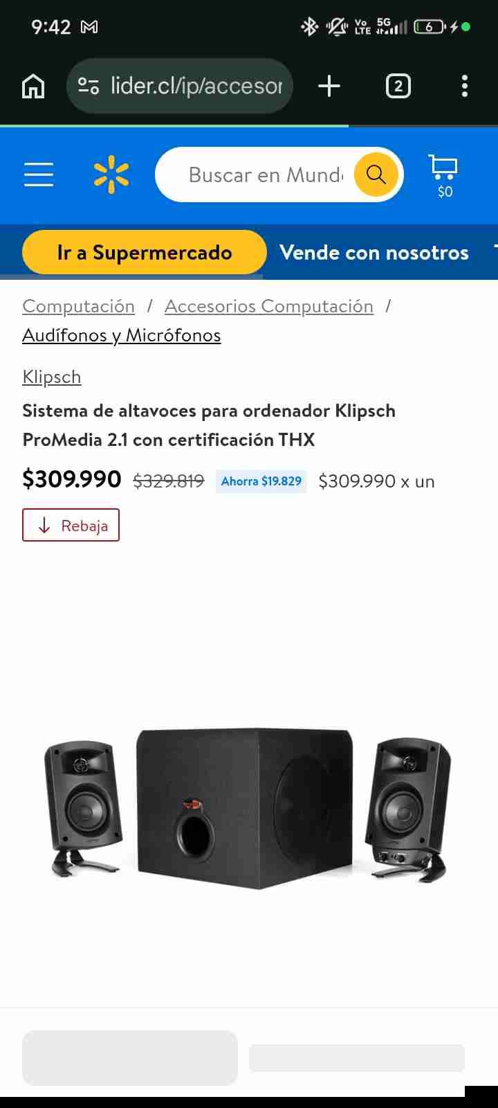 Sistema de parlantes Klipsch negro - miniatura 2