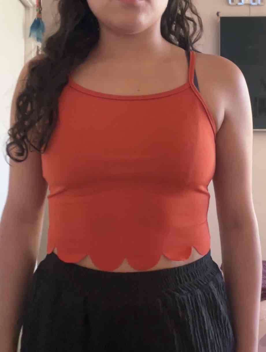 Crop top naranjo escalope - miniatura 1