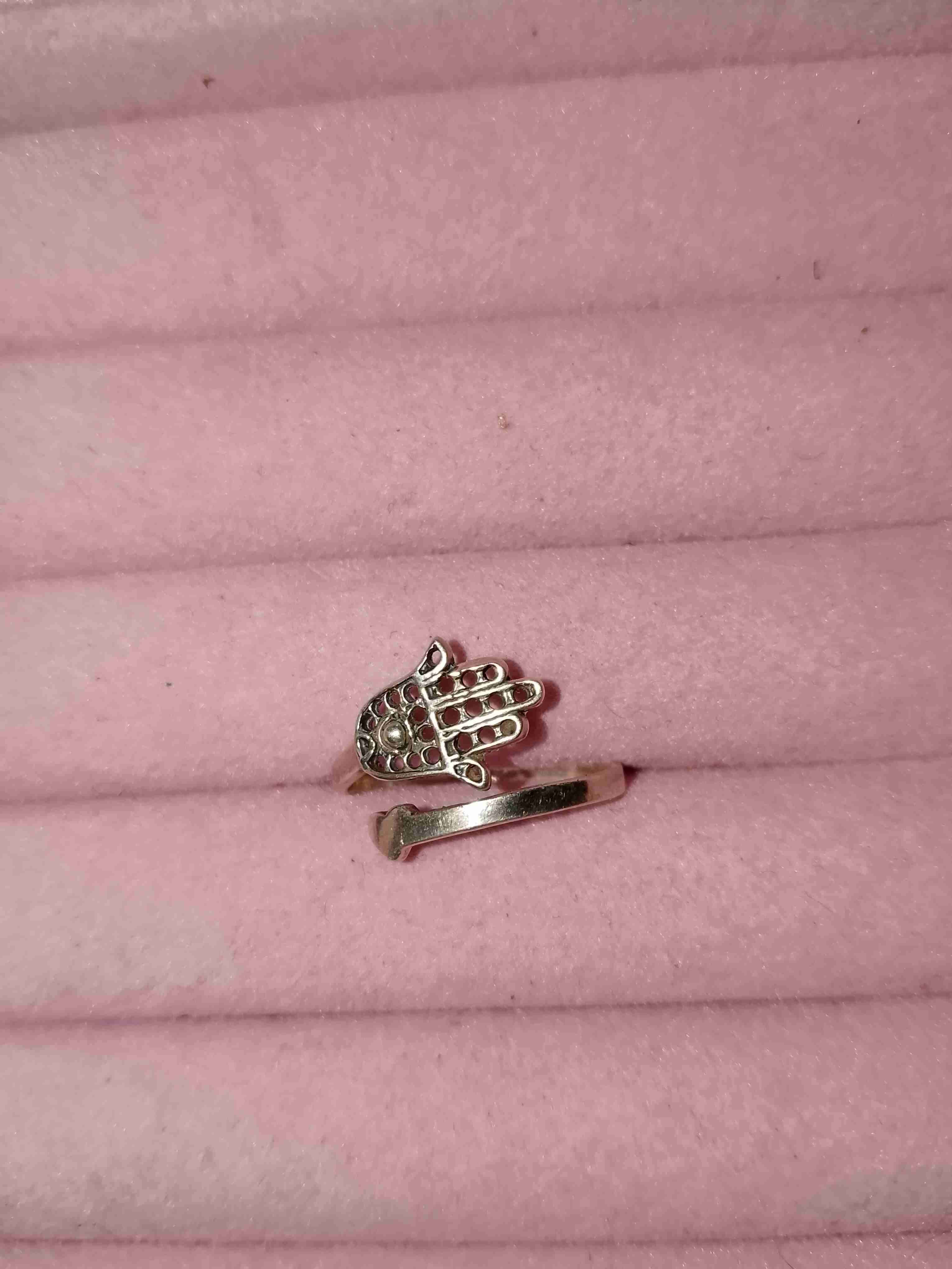 Anillo ajustable con diseño de mano de Fátima - miniatura 1