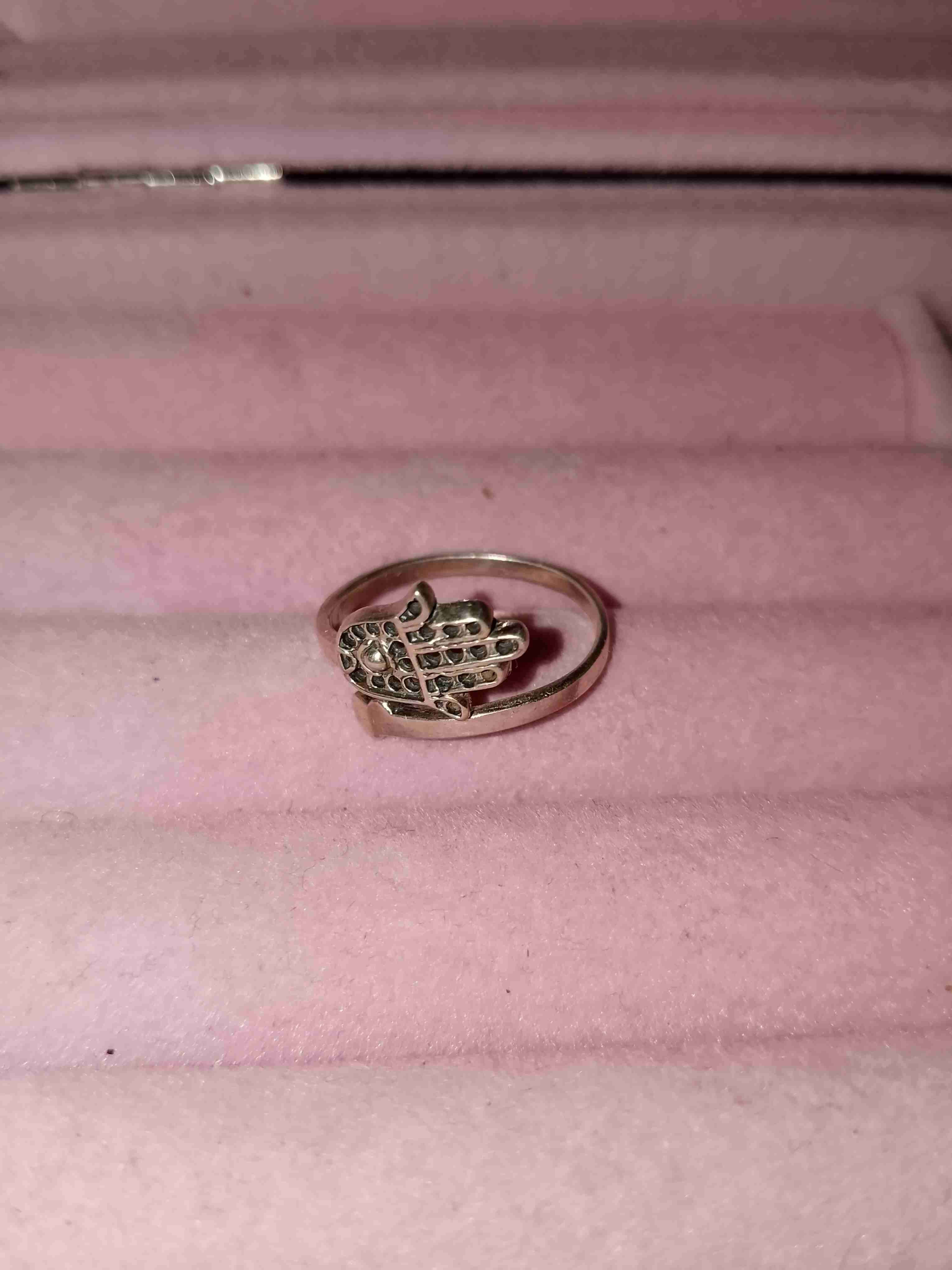 Anillo ajustable con diseño de mano de Fátima - miniatura 2