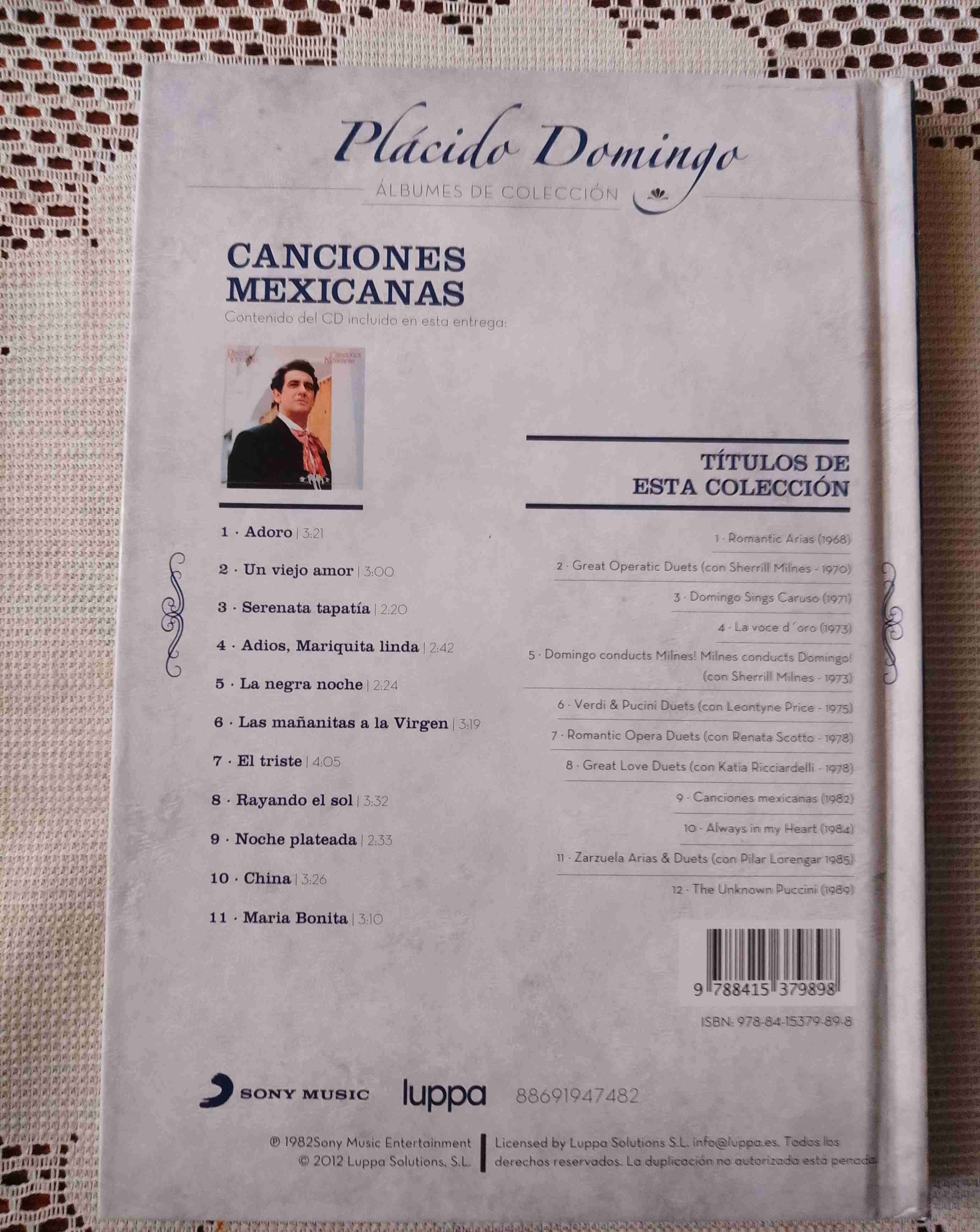 Álbum Plácido Domingo Canciones Mexicanas - miniatura 5