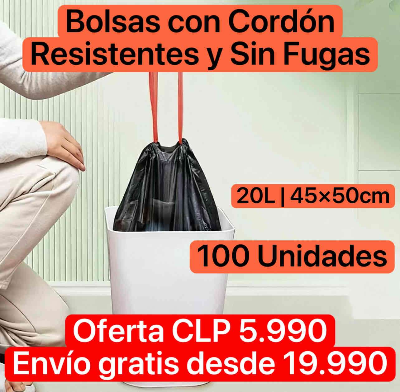 Bolsas de Basura 20L con Cordón–Resistentes,45x50 - miniatura 2