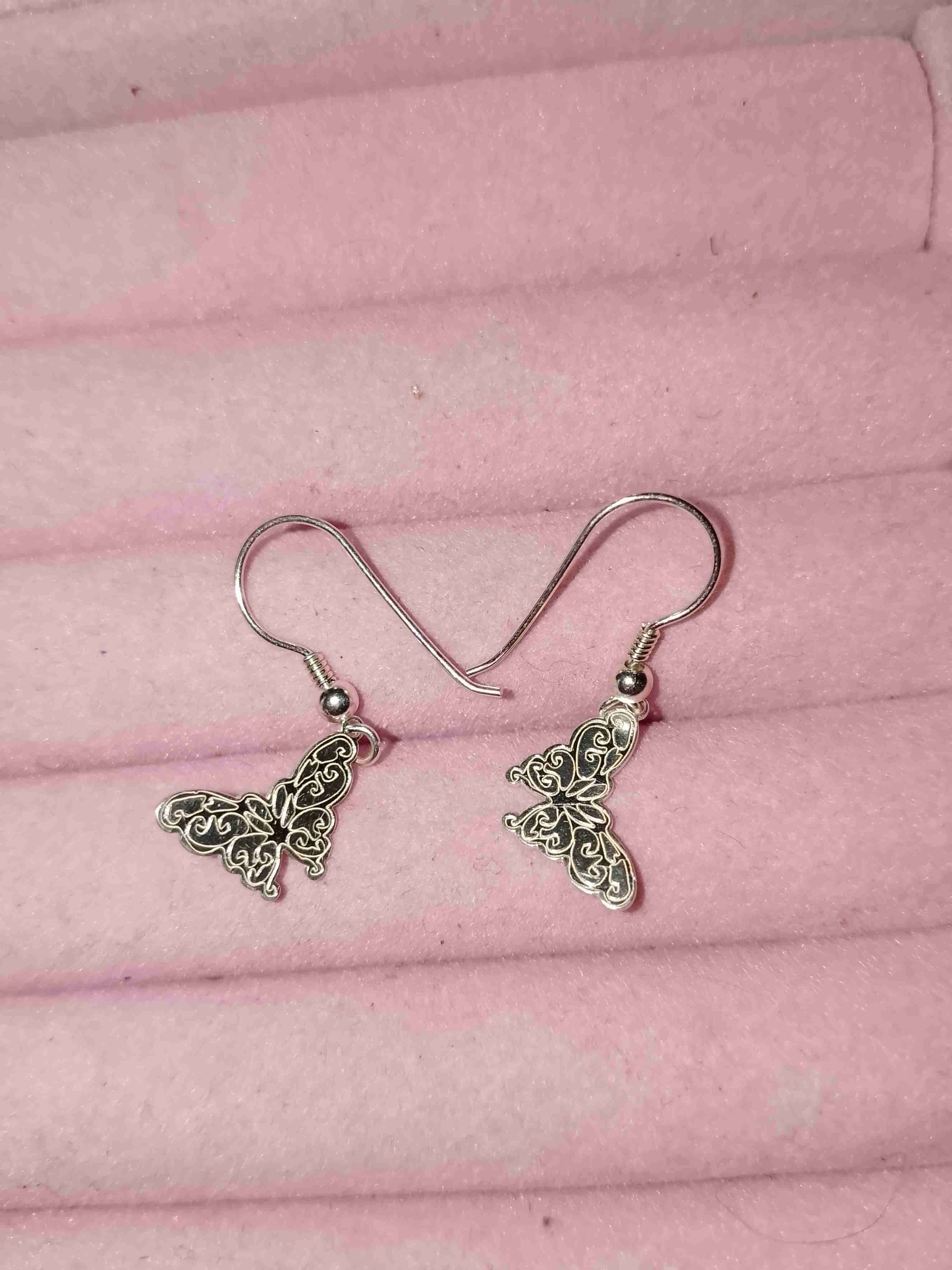 Aros colgantes de mariposa plata 925