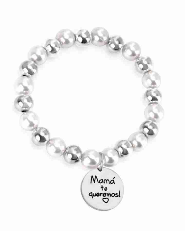 Pulsera perlas Mamá te queremos - miniatura 1