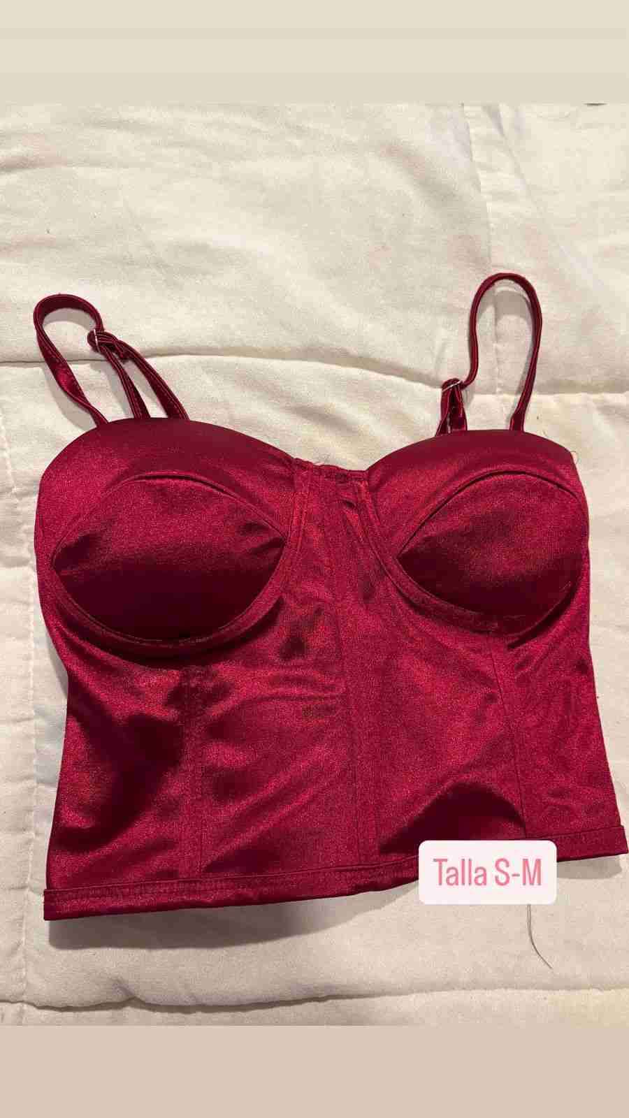 Corset rojo satinado