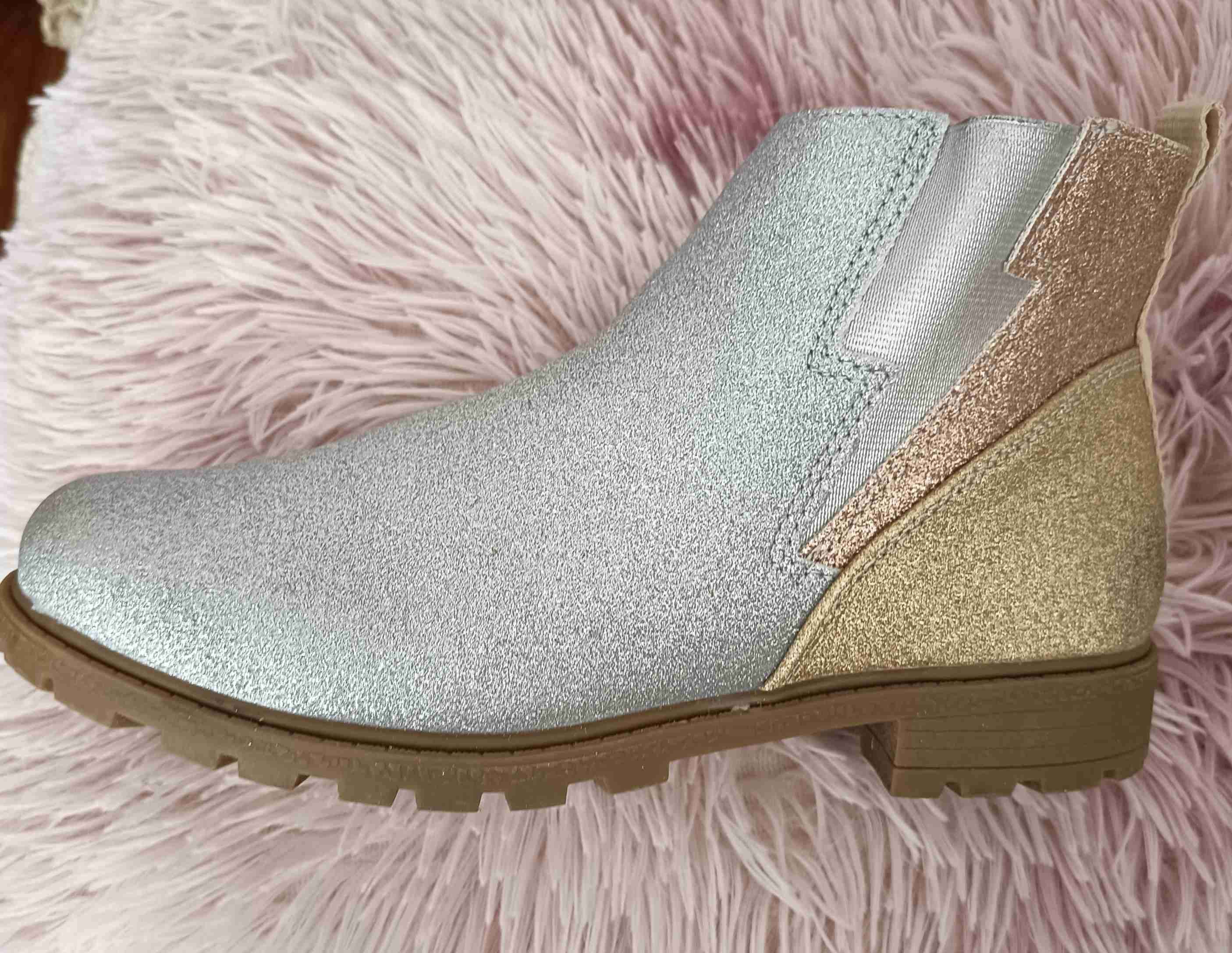 Botín plateado y dorado brillante - miniatura 2