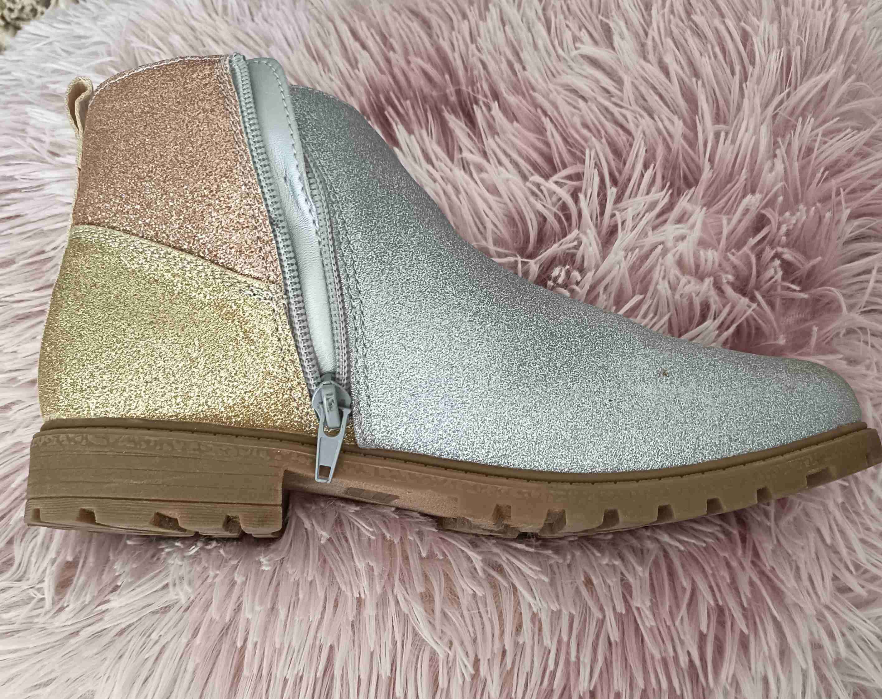 Botín plateado y dorado brillante - miniatura 3