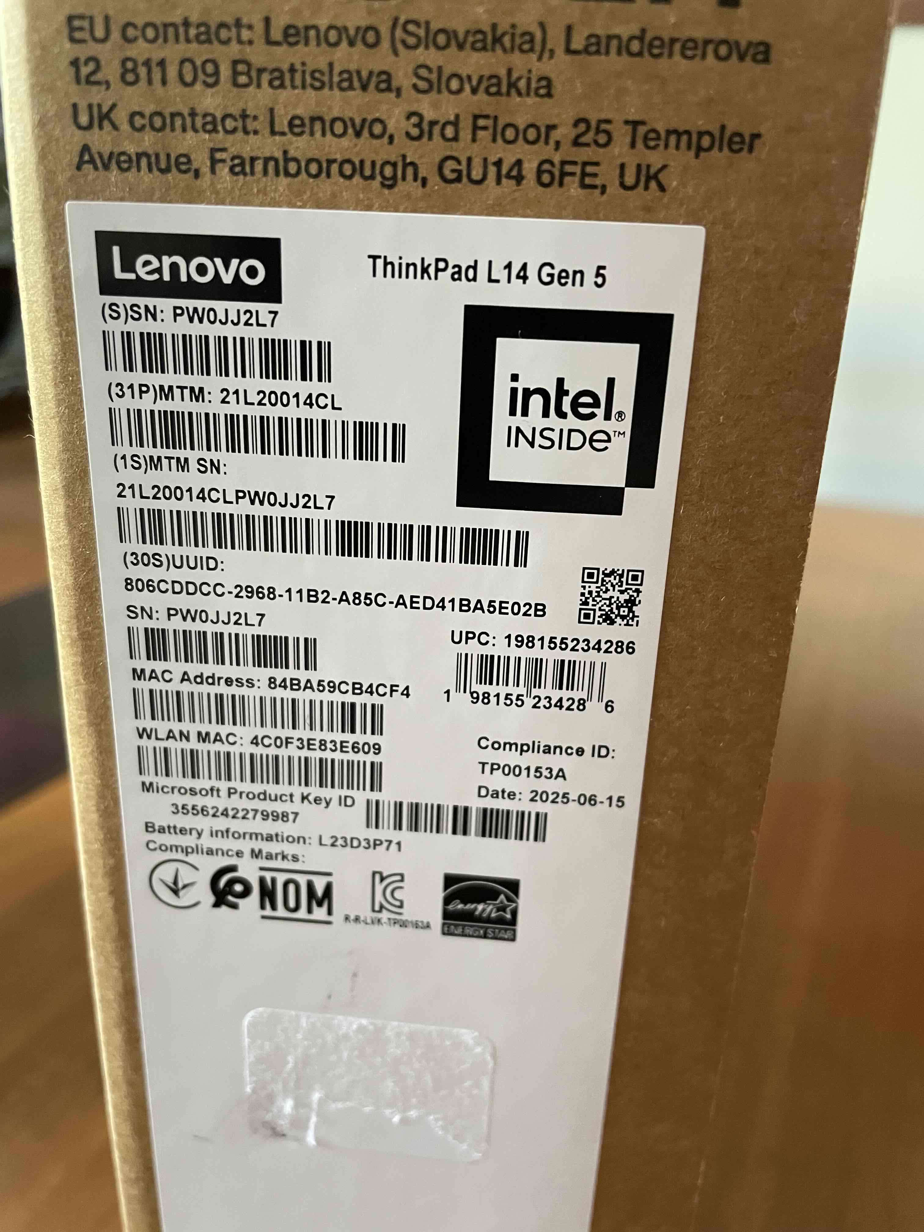 Notebook Lenovo ThinkPad L14 Gen 5 ultra 5 - miniatura 1