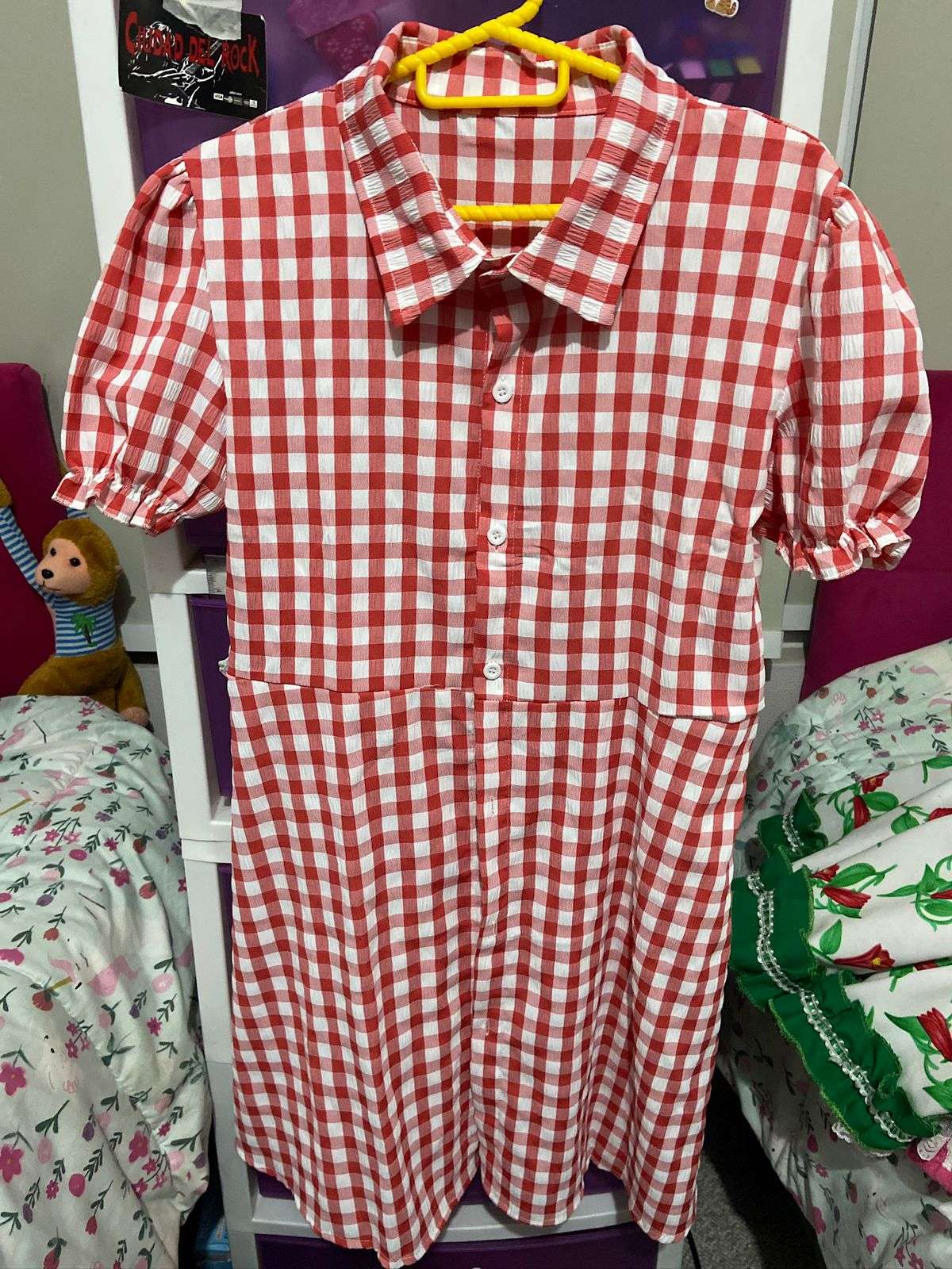 Vestido rojo a cuadros