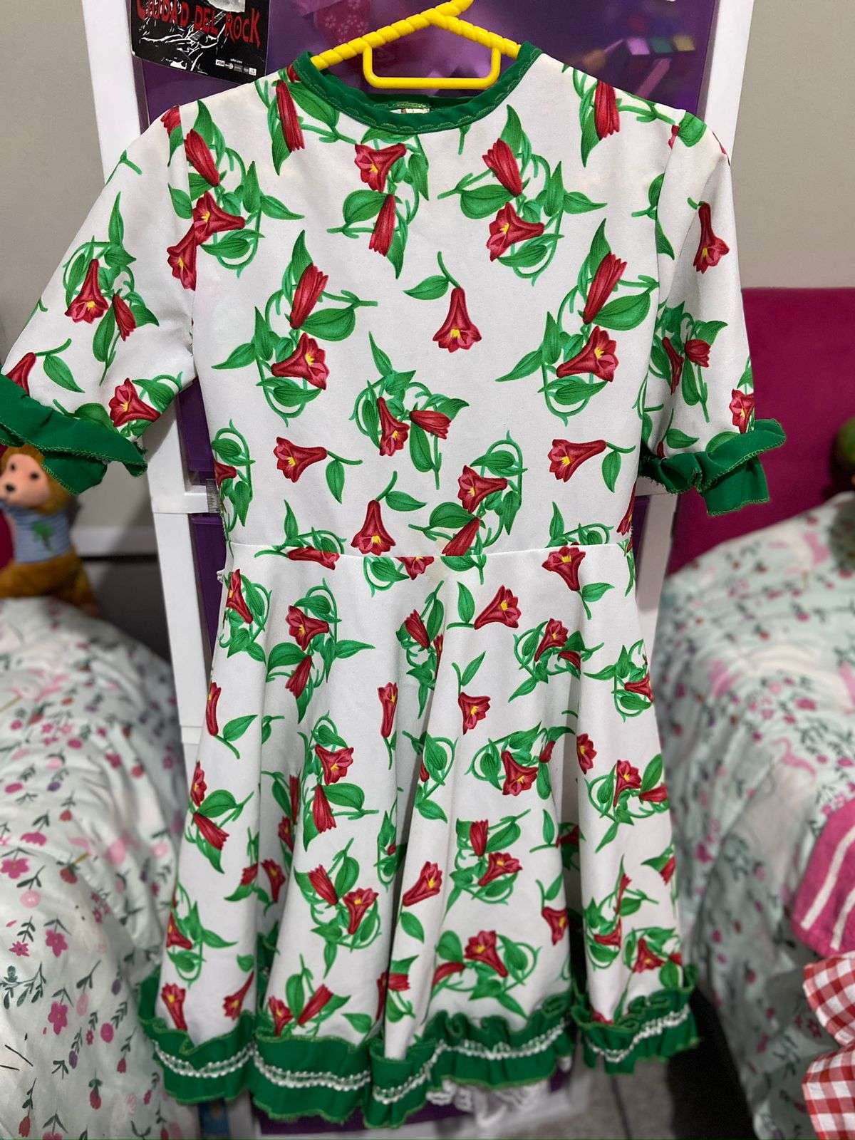 Vestido cueca estampado flores chilenas - miniatura 1