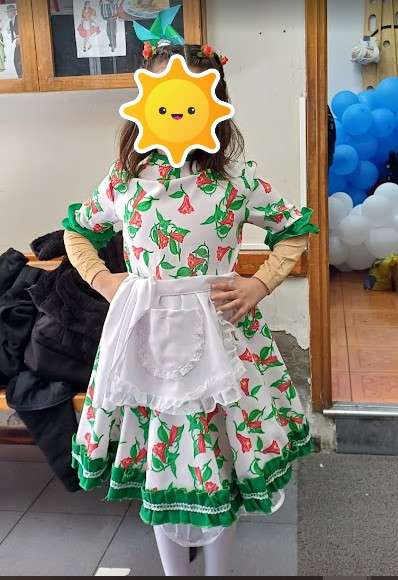 Vestido cueca estampado flores chilenas - miniatura 2