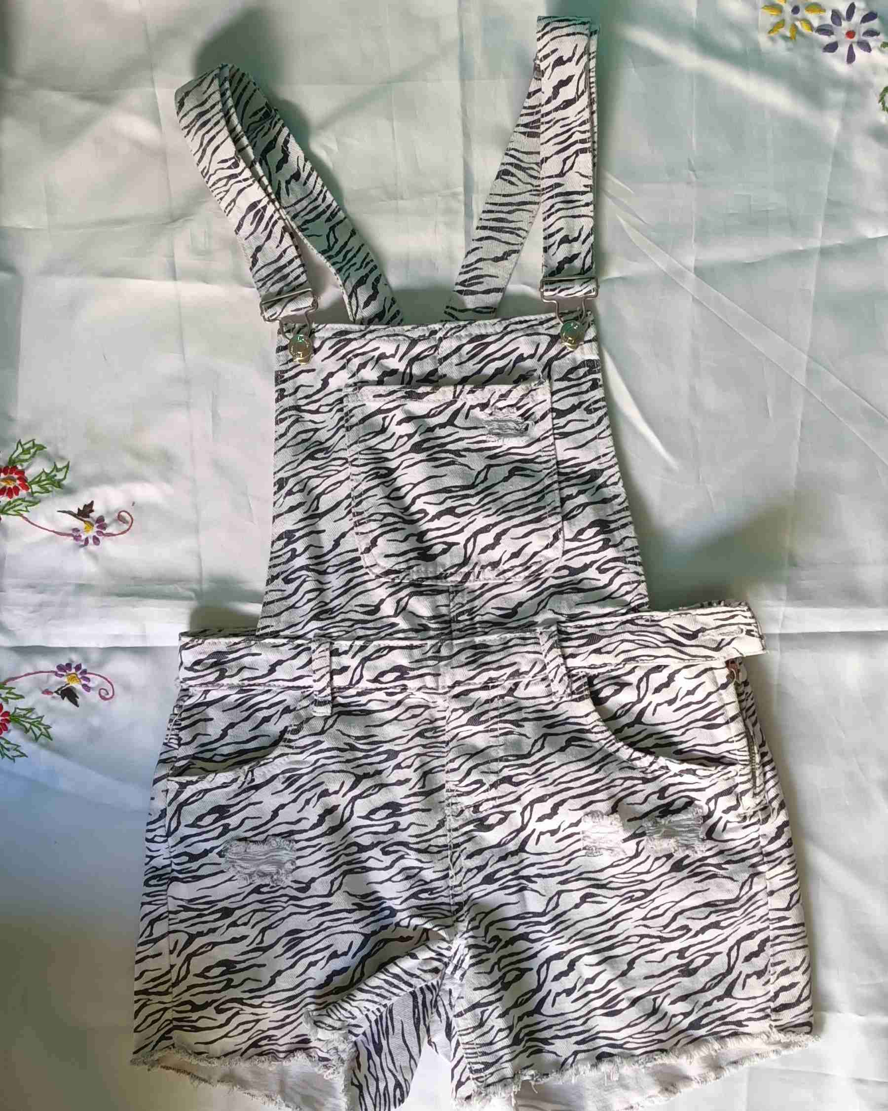 Jardinera corta estampado cebra - miniatura 1