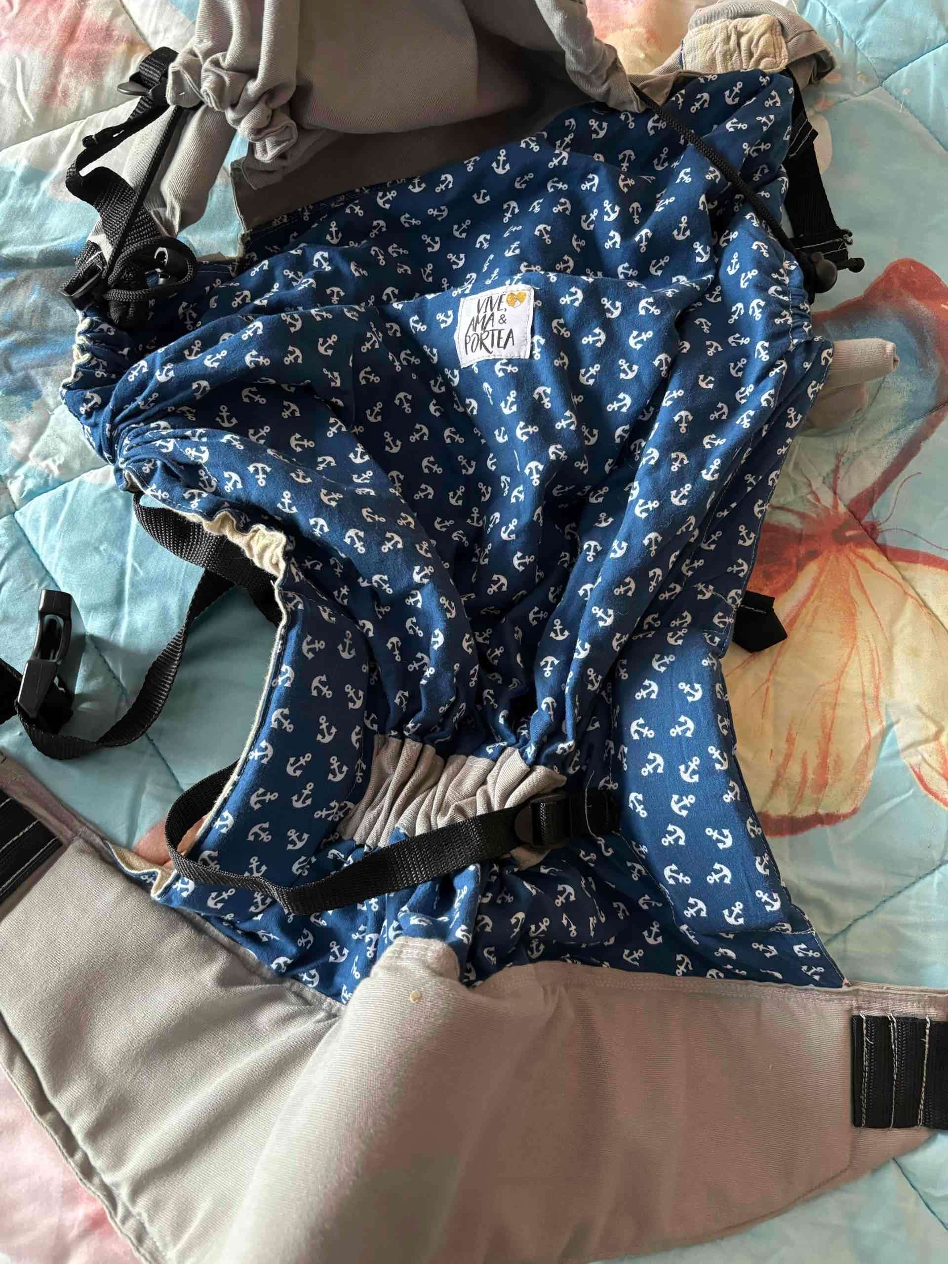 Portabebé azul anclas - 3