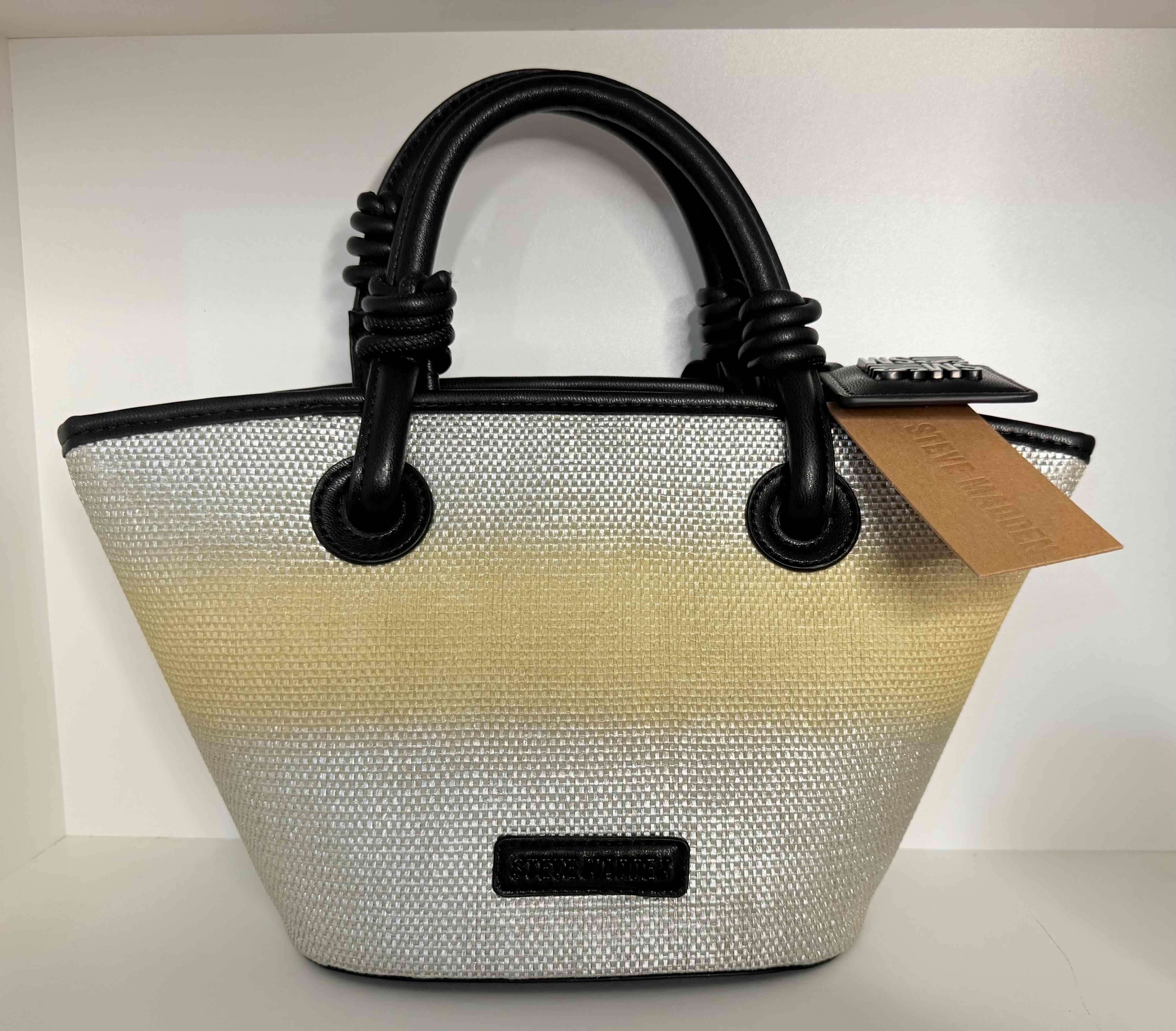 Cartera Steve Madden beige y negra - miniatura 1