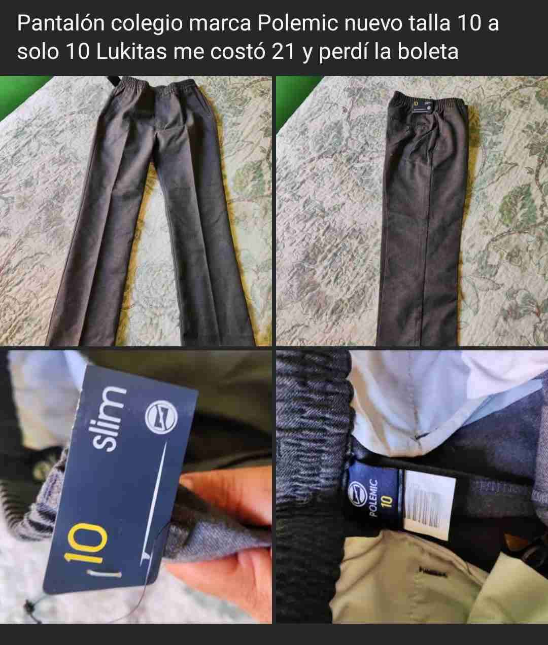 Pantalón escolar slim talla 10 Polemic - miniatura 1