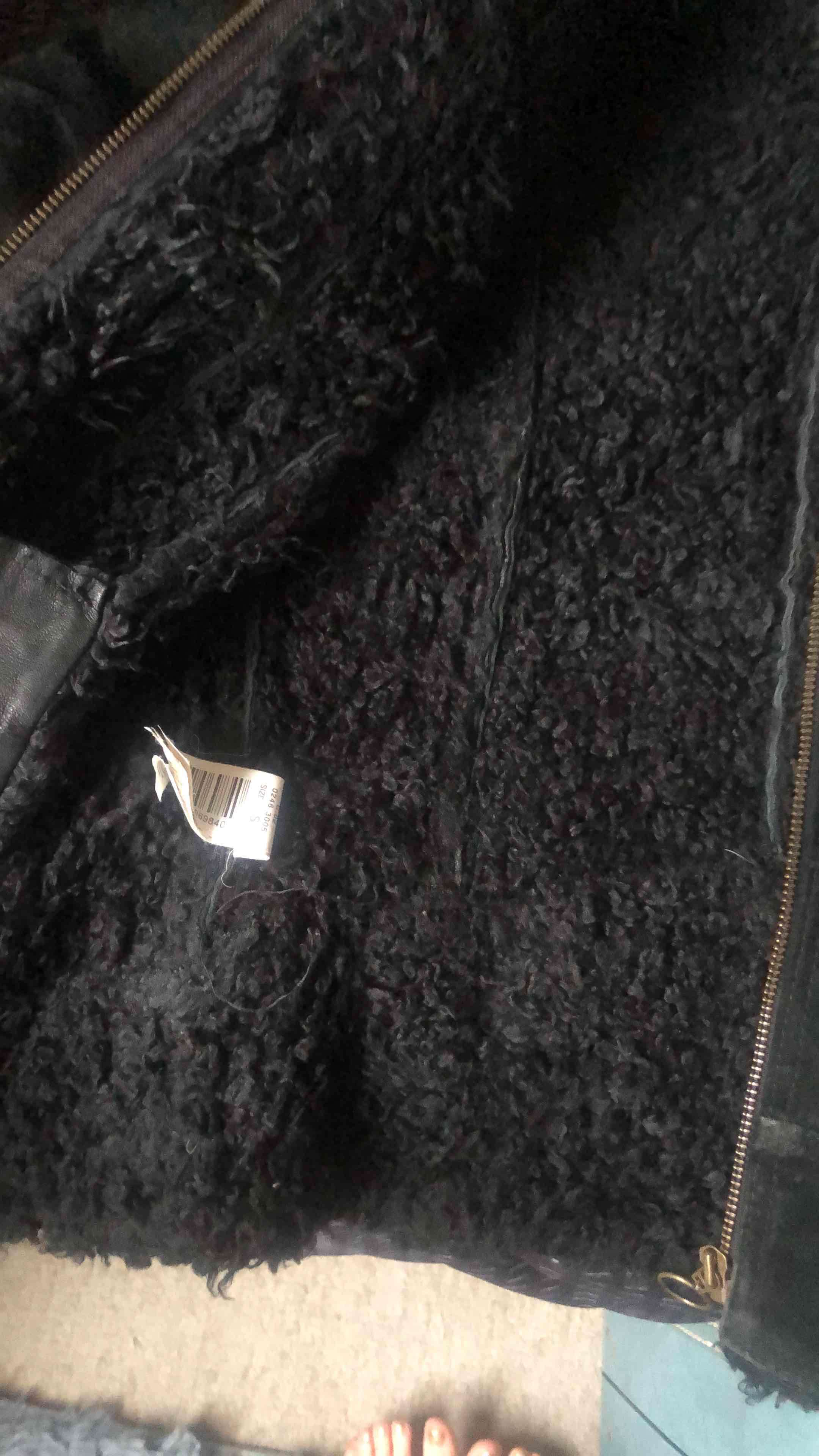 Chaqueta negra de gamuza MNG - miniatura 2