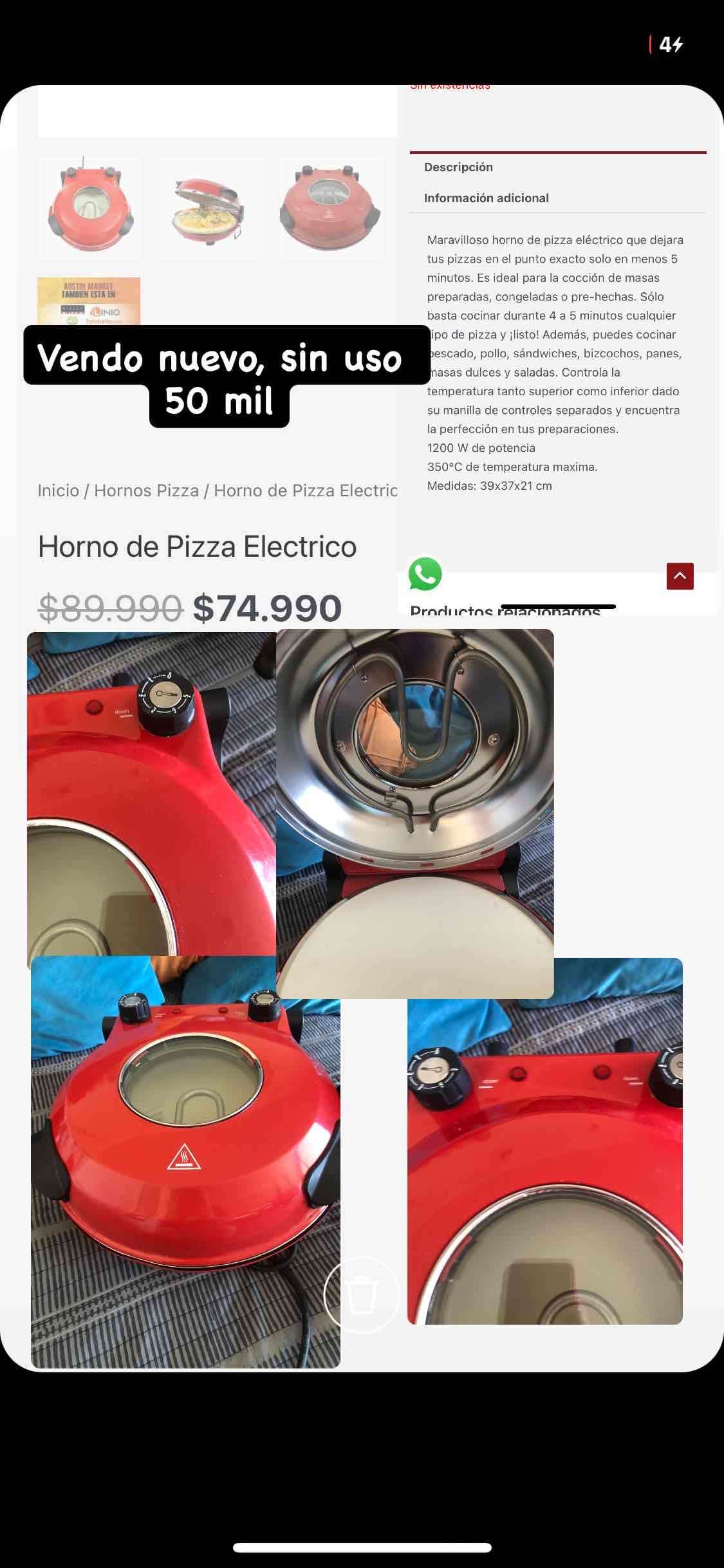 Horno pizza eléctrico nuevo - miniatura 6
