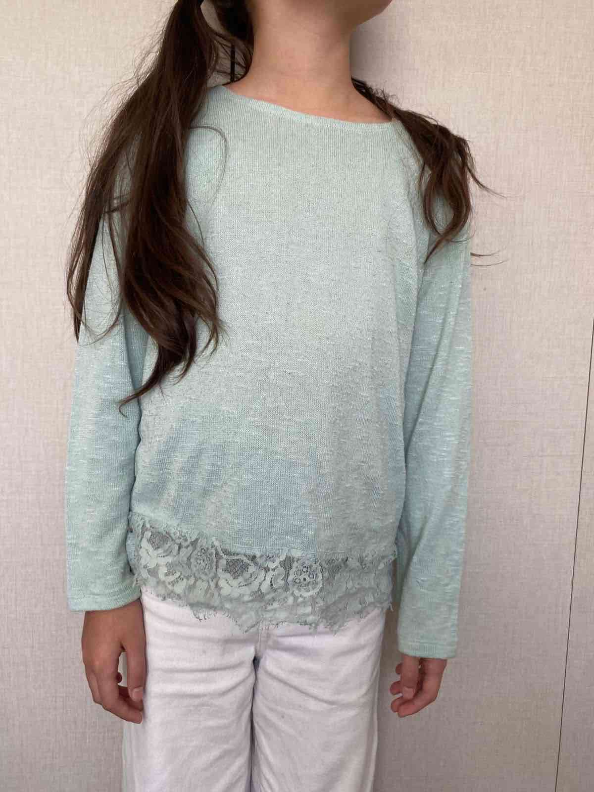 Sweater infantil verde agua