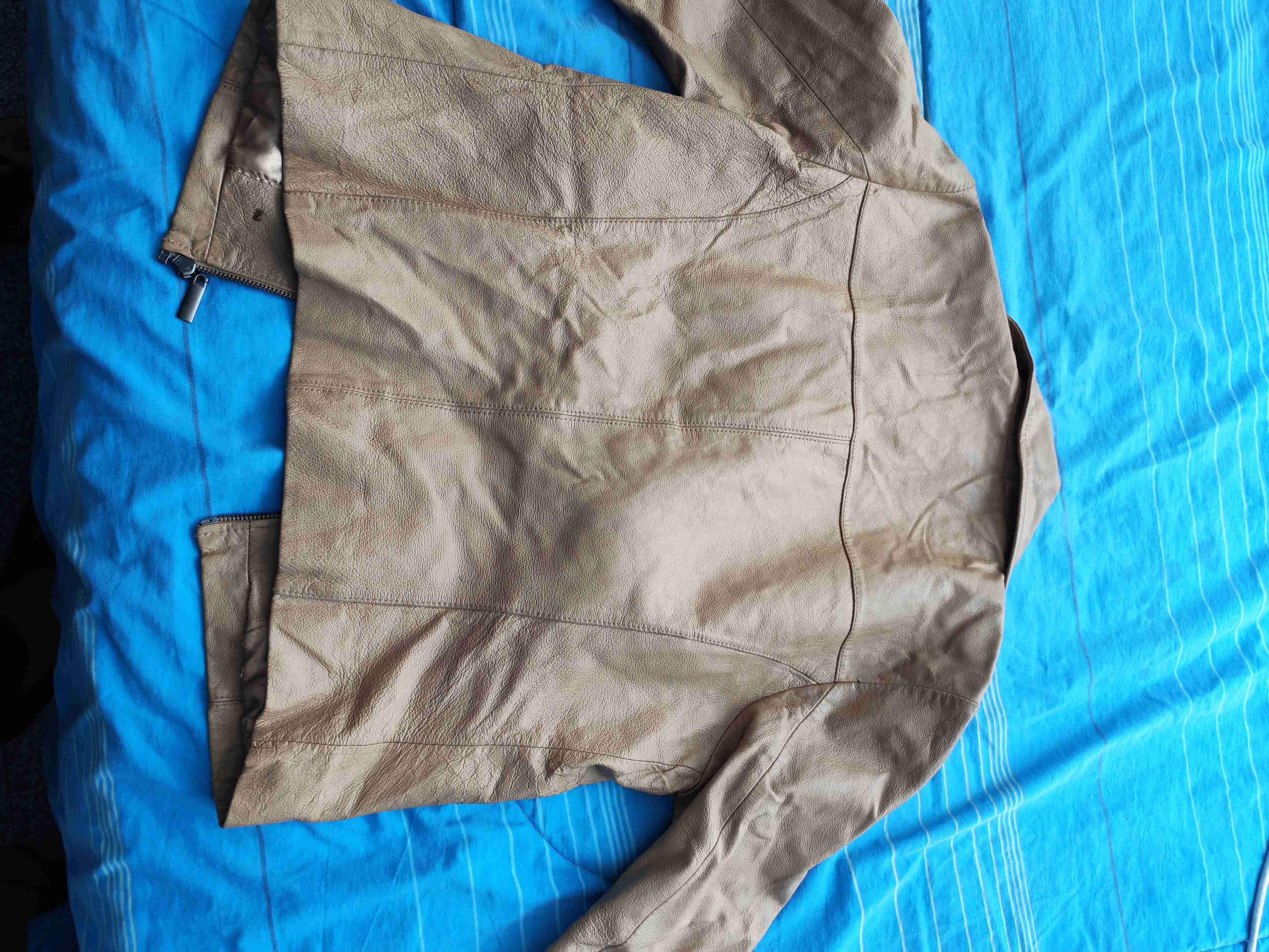 Chaqueta de cuero marrón Aziz - miniatura 2