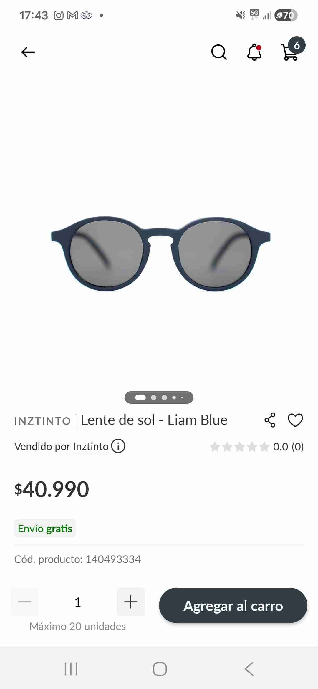 Lentes Inztinto azul - miniatura 1