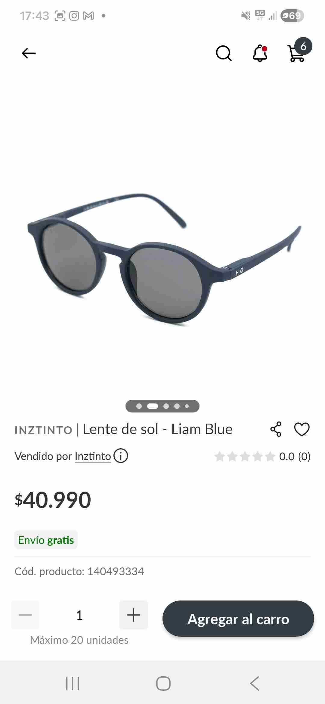 Lentes Inztinto azul - miniatura 2