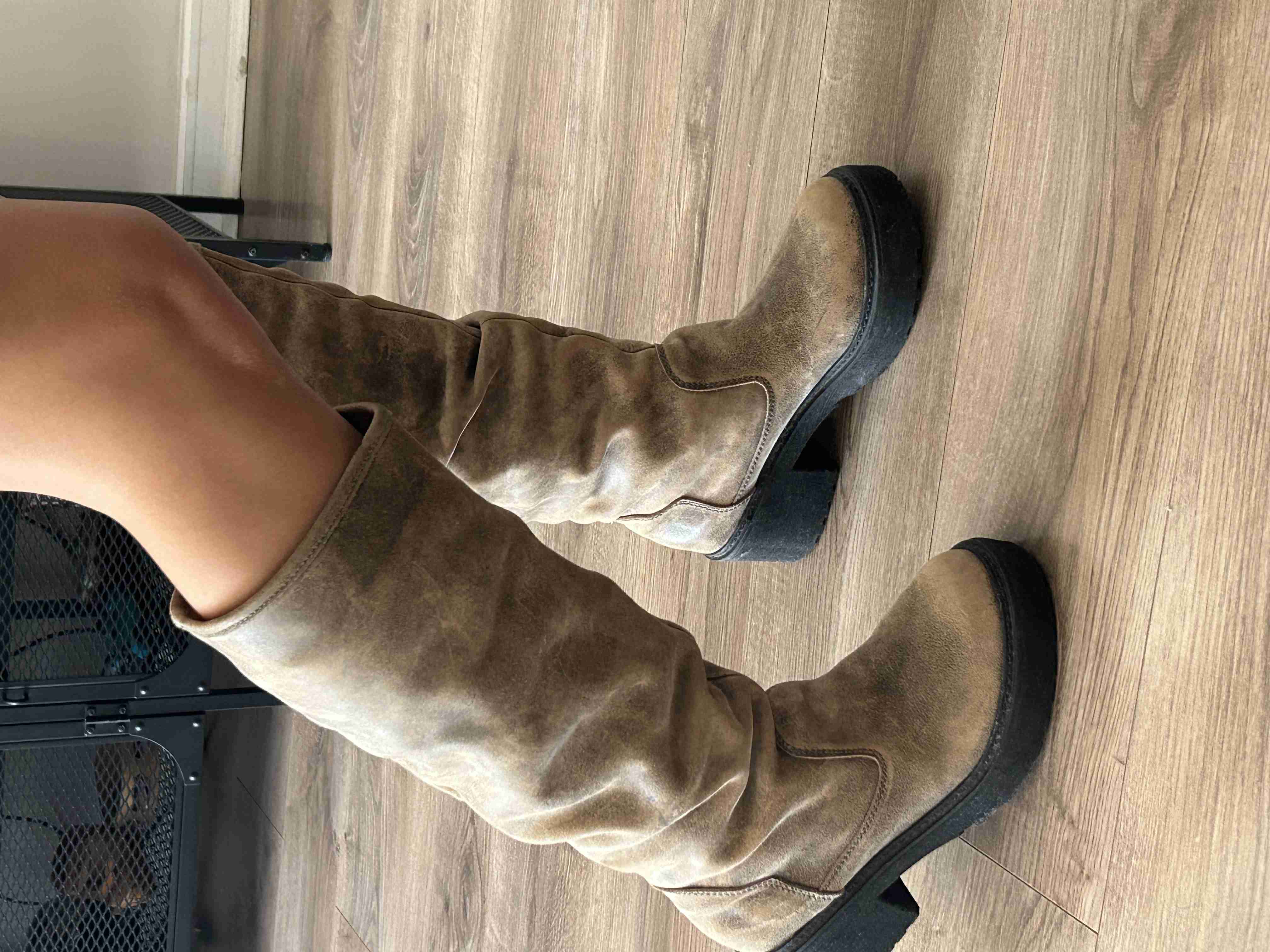 Botas de cuero gris - miniatura 1