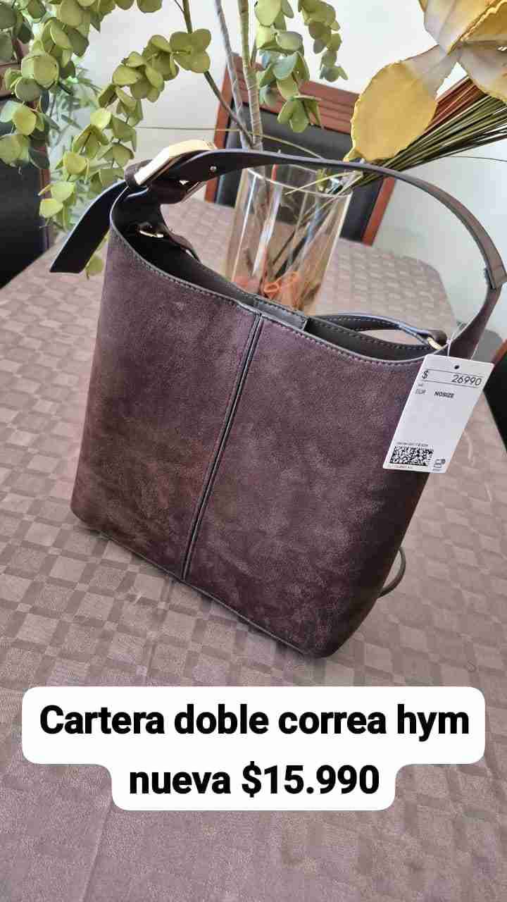 Cartera marrón doble correa