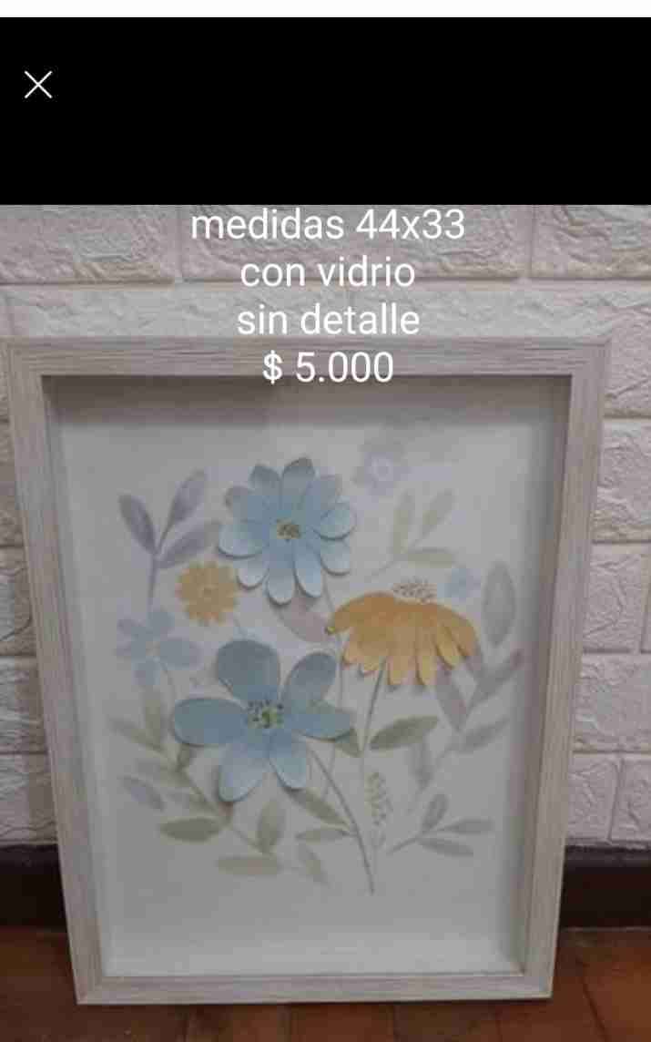 Cuadro decorativo  de flores en relieve - miniatura 3
