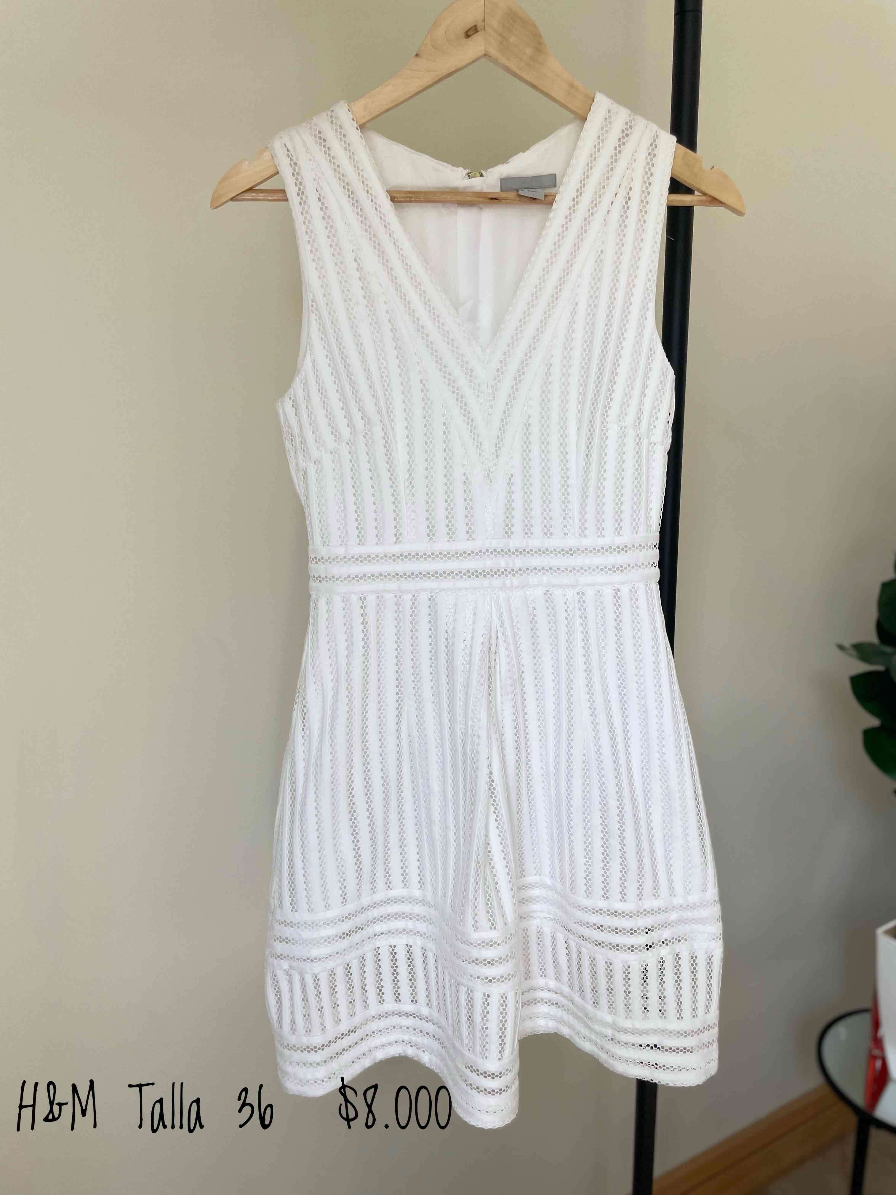 Vestido blanco H&M talla 36 - miniatura 1