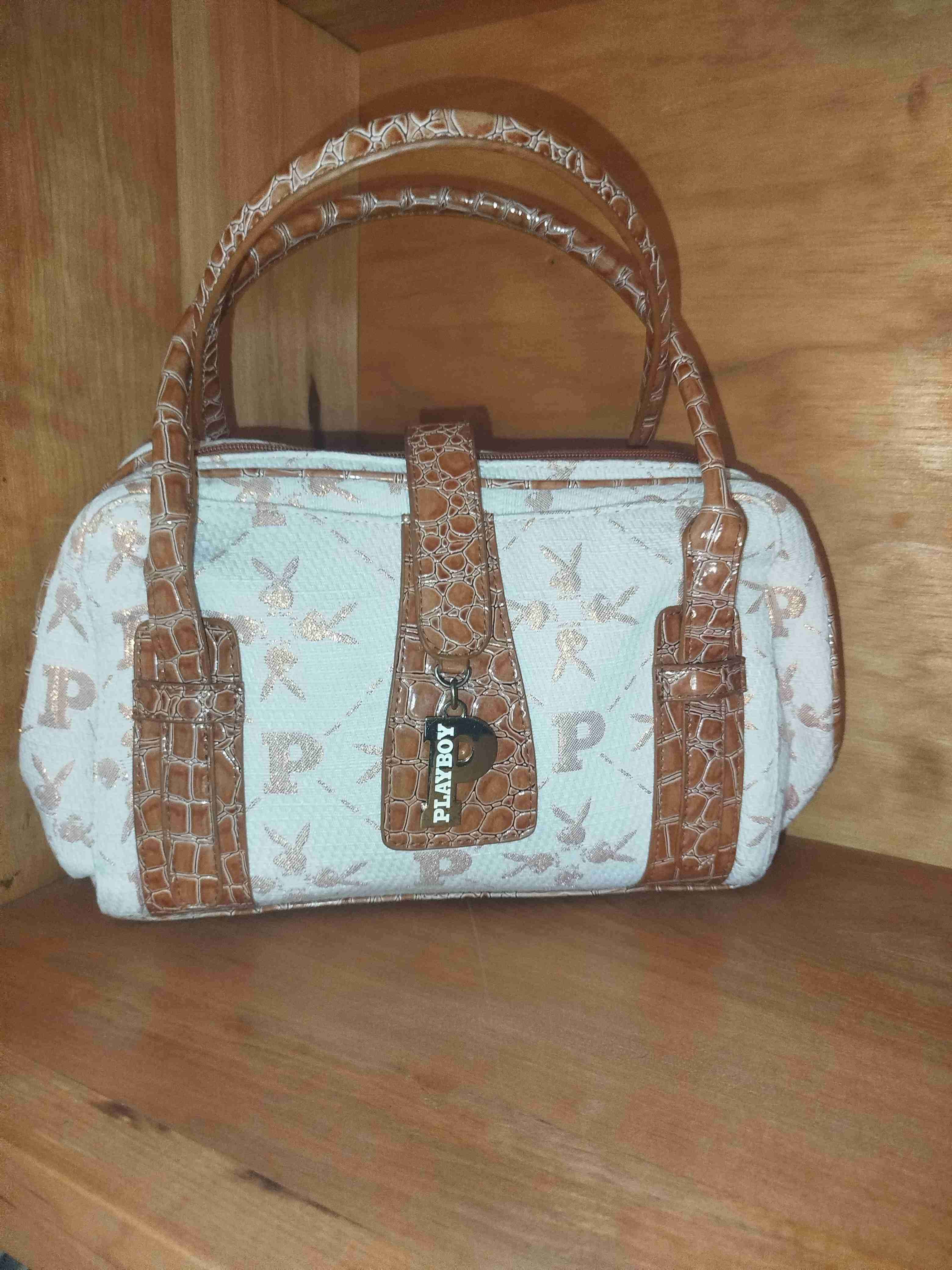 Bolsos de cuero beige marrón rojo patchwork - 5