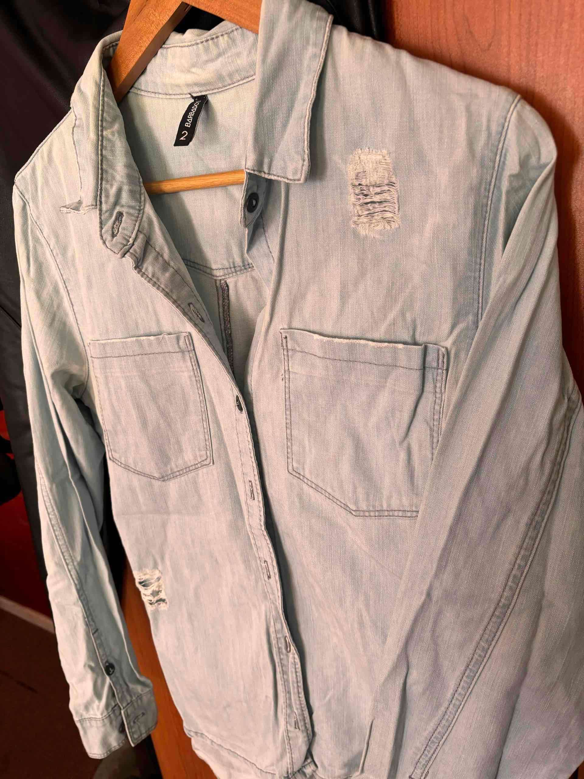 Camisa casual jeans delgada - 2