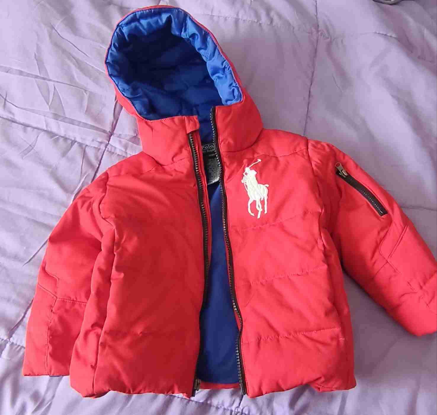 Chaqueta roja para niño Polo de plumas - miniatura 1