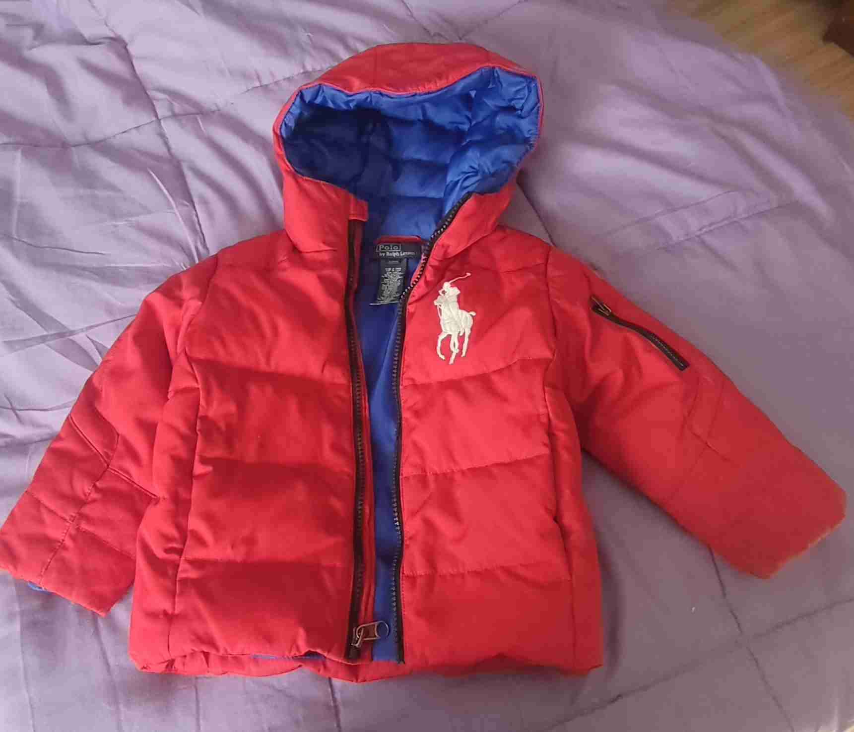 Chaqueta roja para niño Polo de plumas - miniatura 2