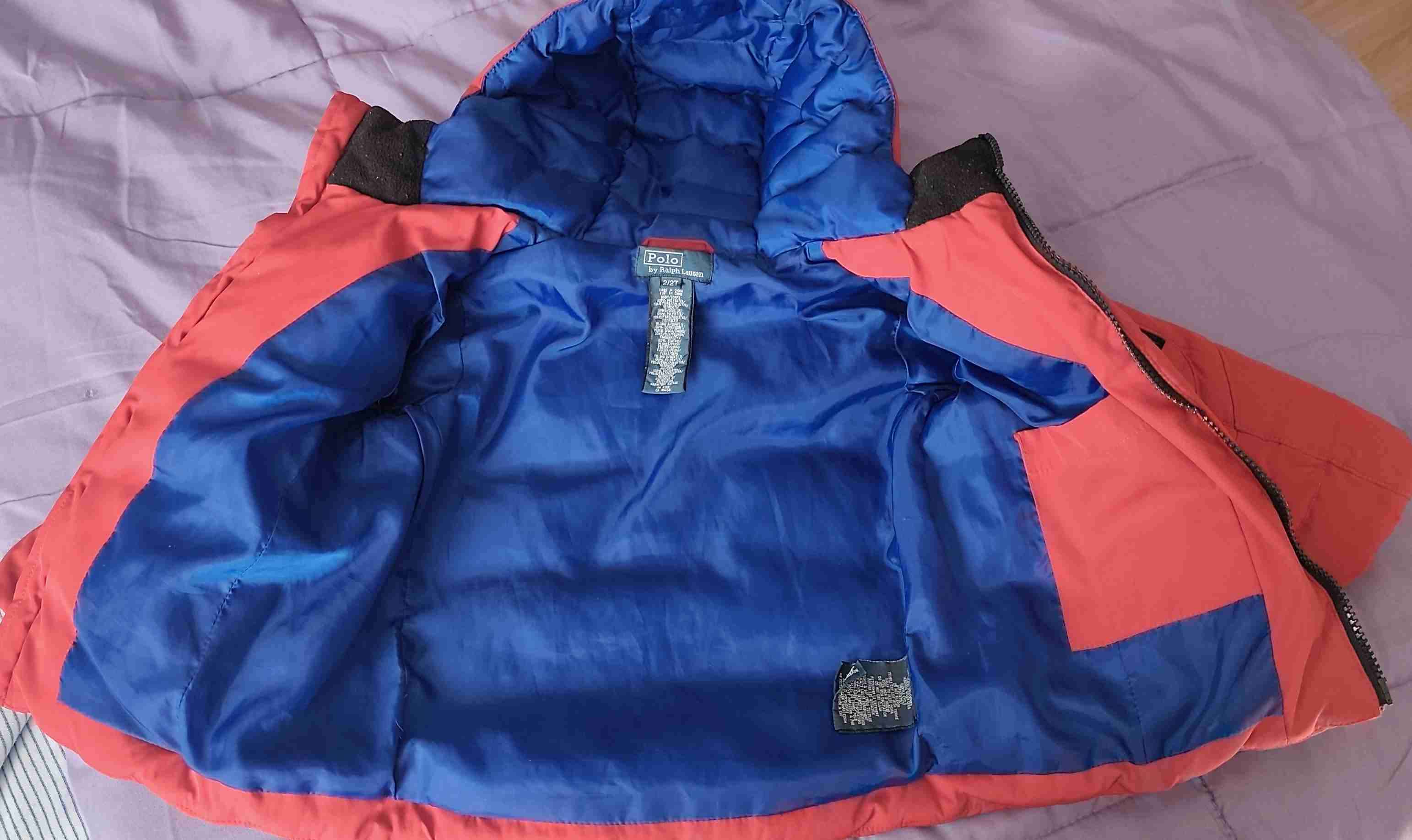 Chaqueta roja para niño Polo de plumas - miniatura 3